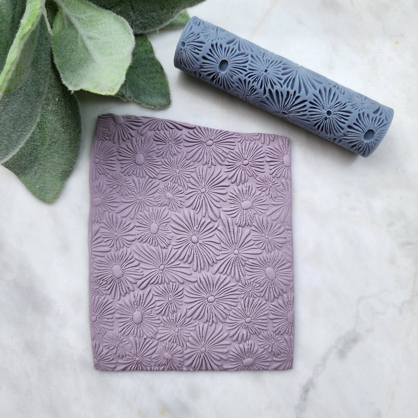 Polymer clay texture roller clay stamp 3D printed embossing "Flowers"