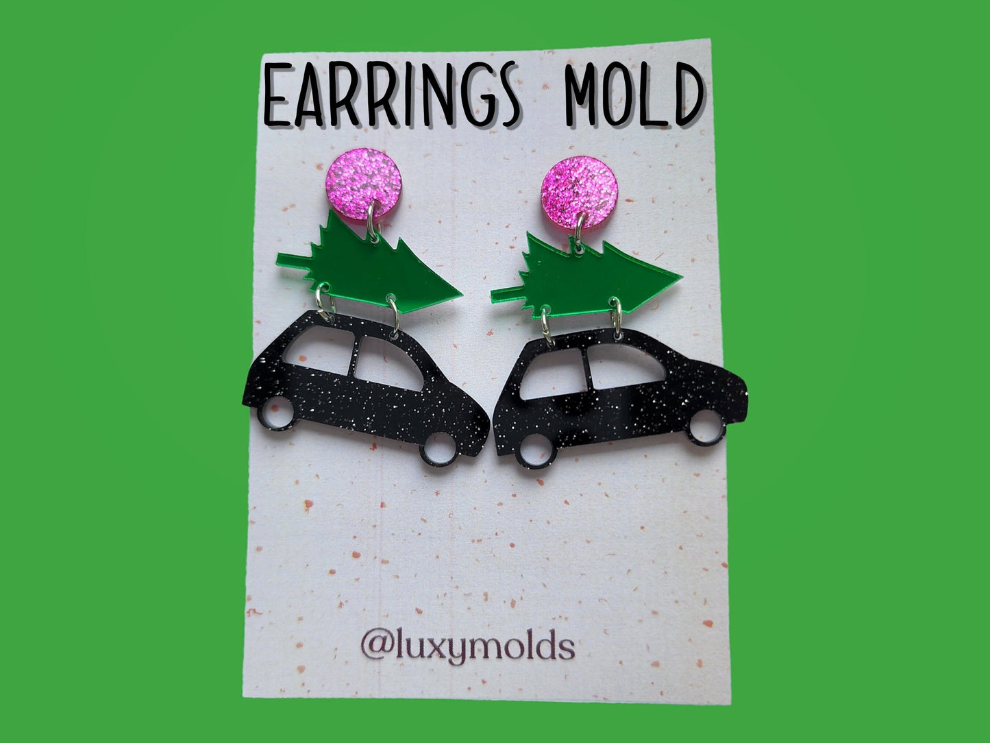 Silicone earrings mold /Silicone epoxy mold/Silicone earring moulds/Silicone UV resin molds/Christmas tree car earring silicone jewelry mold