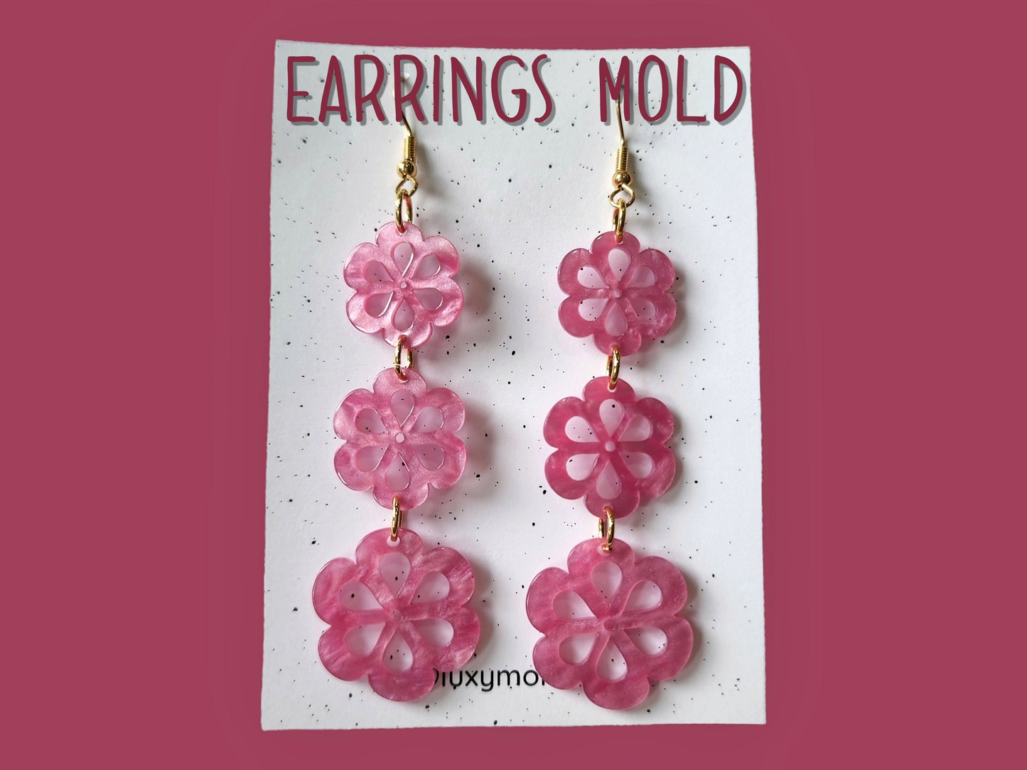 Silicone earrings mold / Silicone epoxy mold / Silicone earring moulds / Silicone UV resin molds / Flowers earring silicone jewelry mold