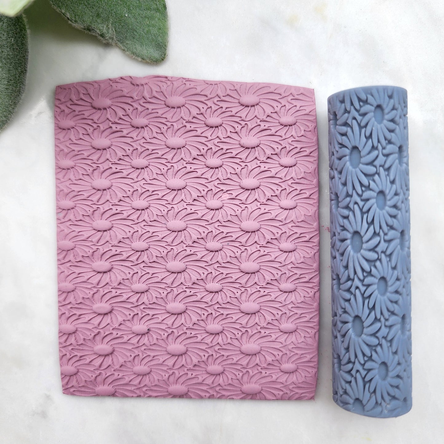 Polymer clay texture roller clay stamp 3D printed embossing "Daisy flower"