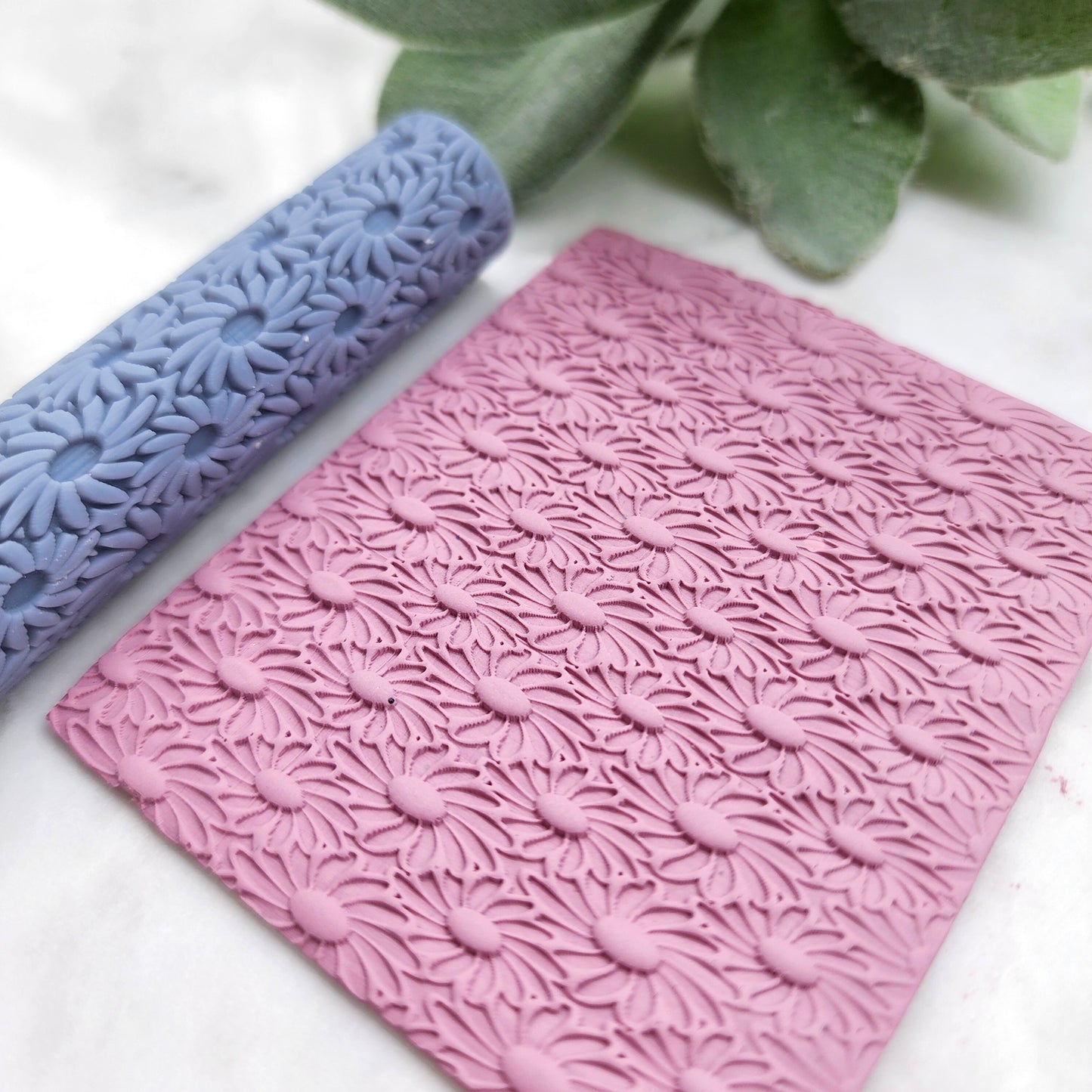 Polymer clay texture roller clay stamp 3D printed embossing "Daisy flower"