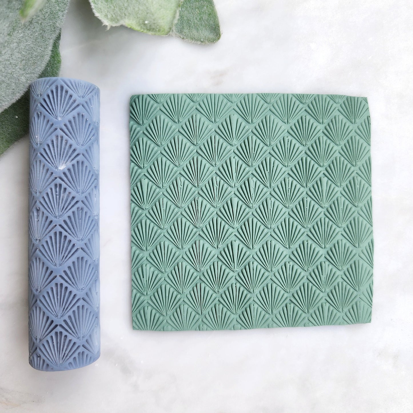 Polymer clay texture roller "Seashell" clay stamp 3D printed embossing
