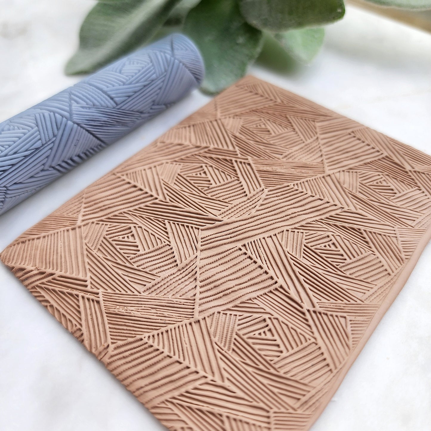 Polymer clay texture roller clay stamp 3D printed embossing "Geometry pattern"