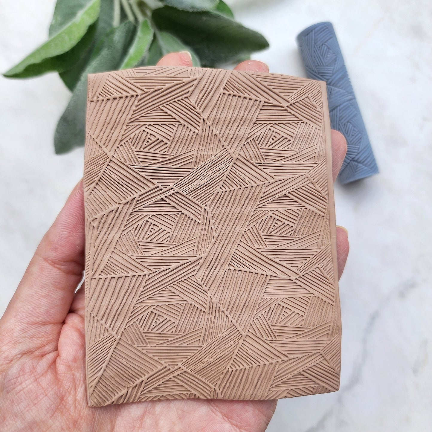 Polymer clay texture roller clay stamp 3D printed embossing "Geometry pattern"
