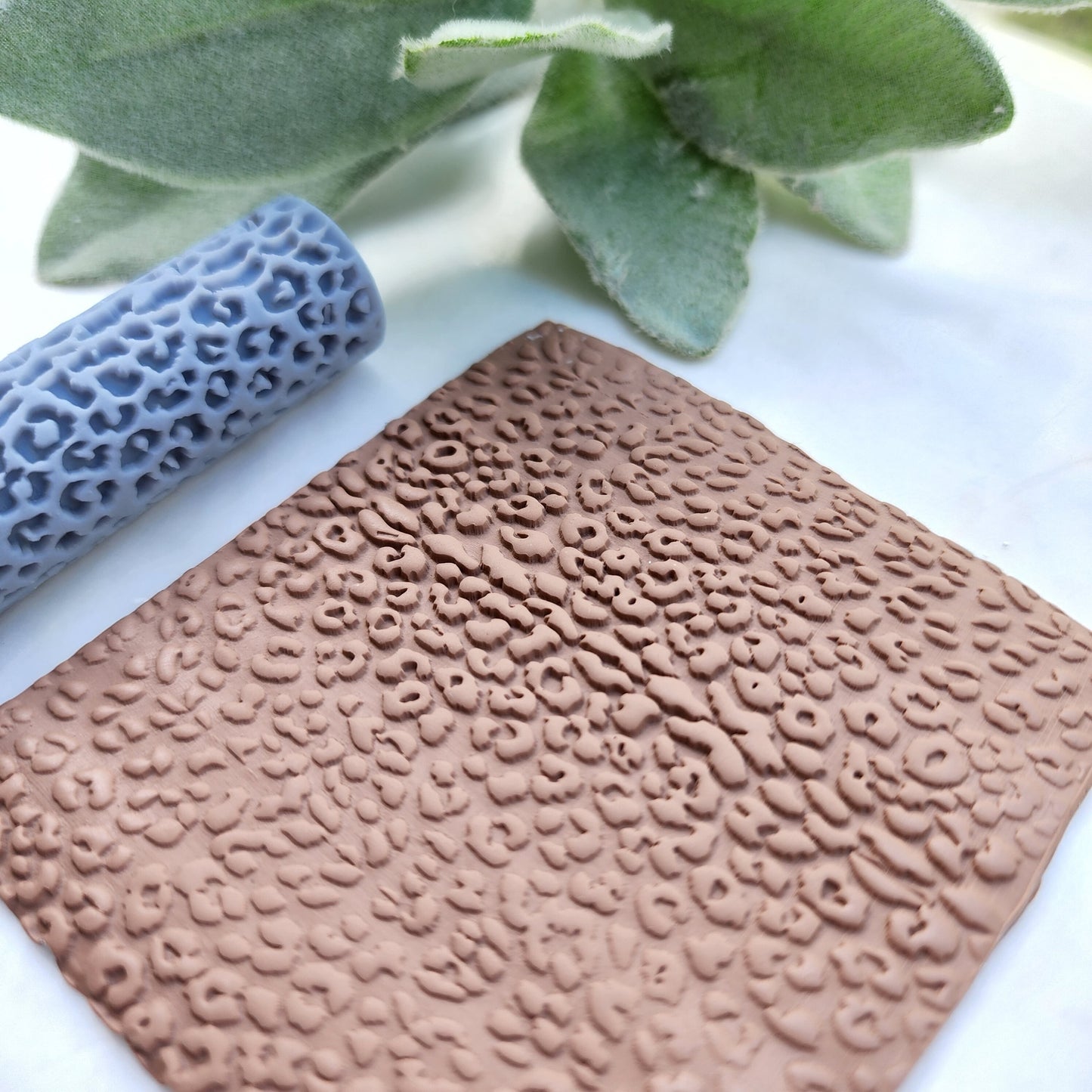 Polymer clay texture roller "Leopard" clay stamp 3D printed embossing