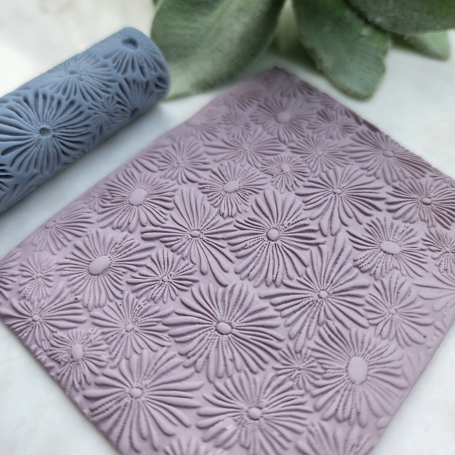 Polymer clay texture roller clay stamp 3D printed embossing "Flowers"