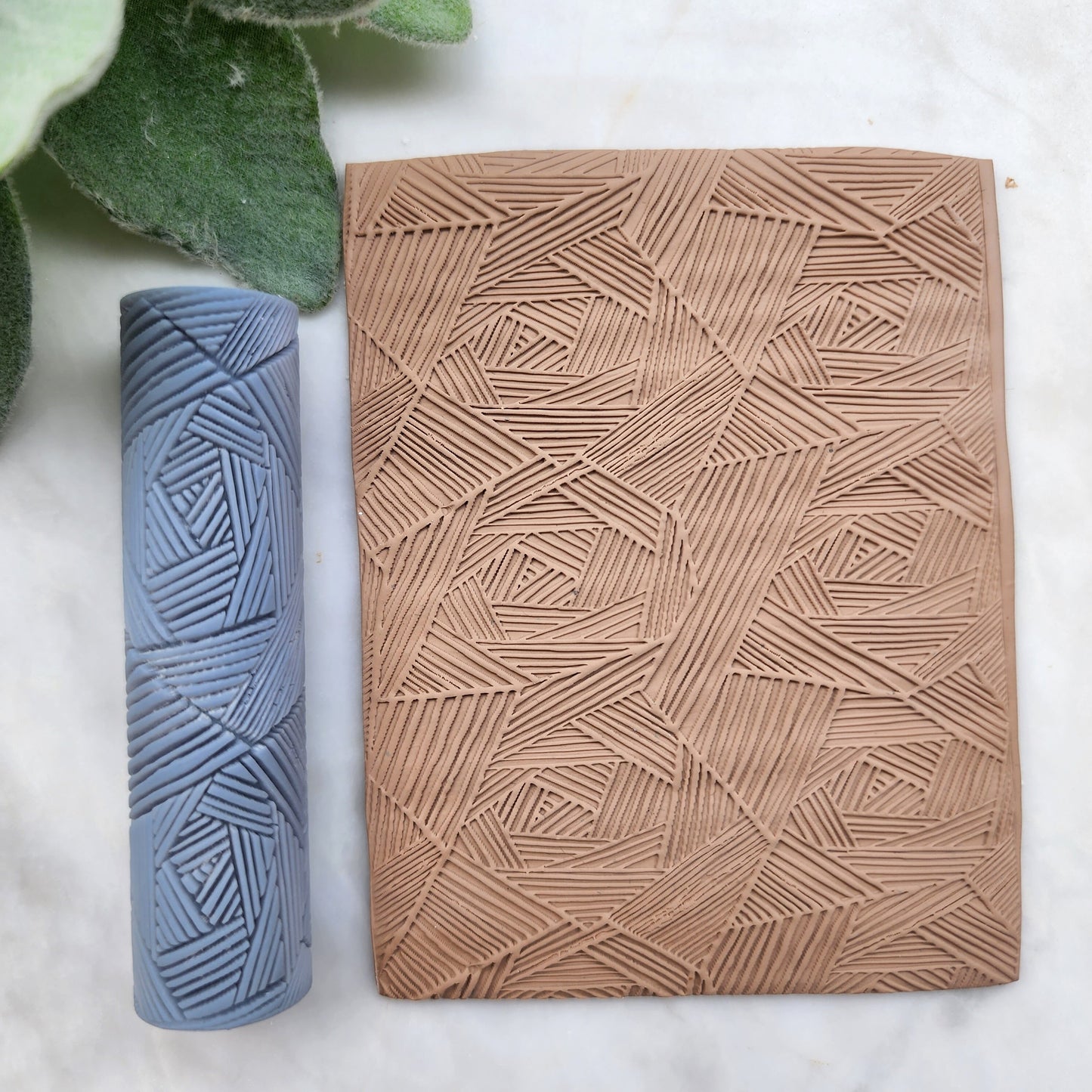 Polymer clay texture roller clay stamp 3D printed embossing "Geometry pattern"