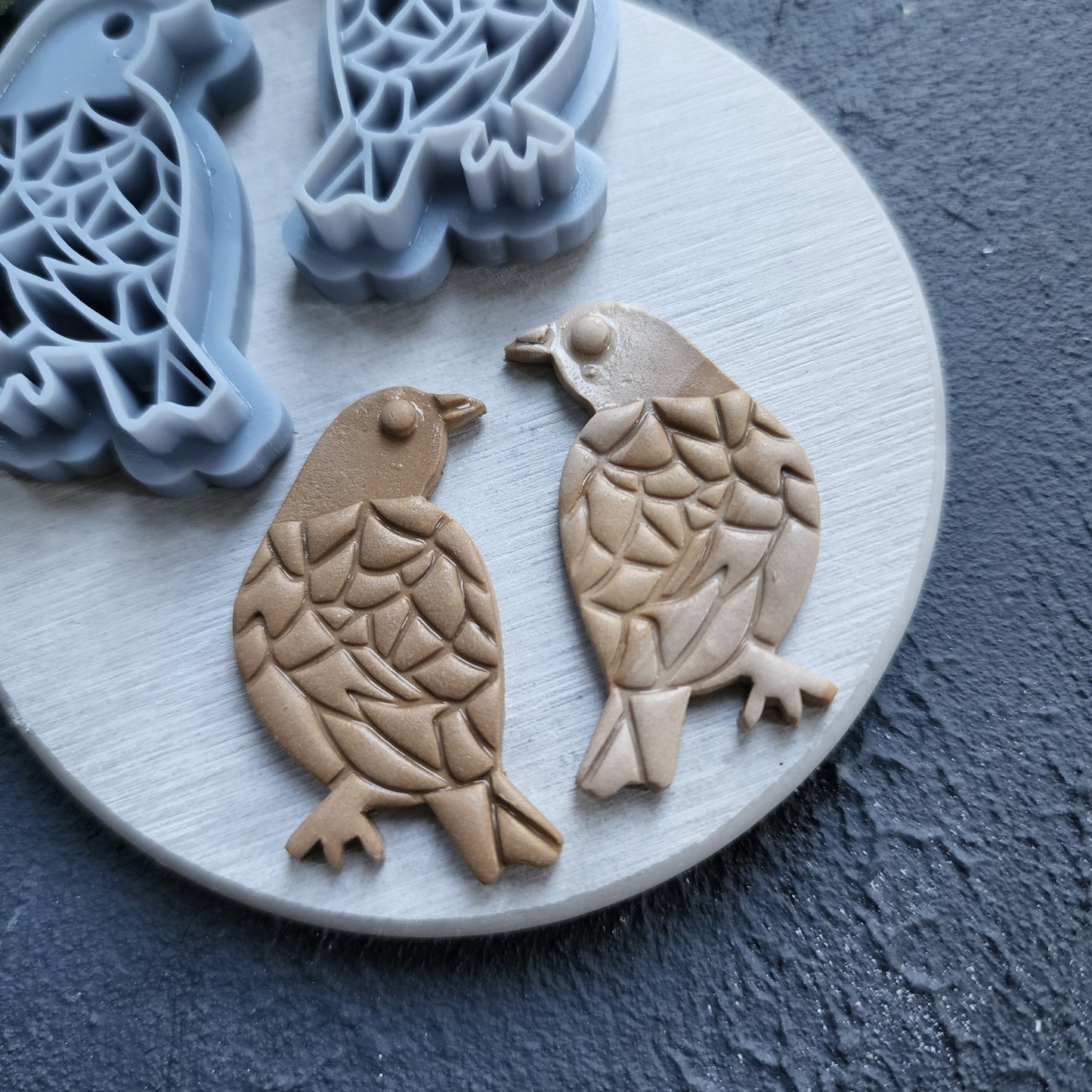 Polymer Clay cutters "Birds" Earrings Summer cutters Botanical cutters Clay texture stamp Polymer clay texture Polymer clay tool