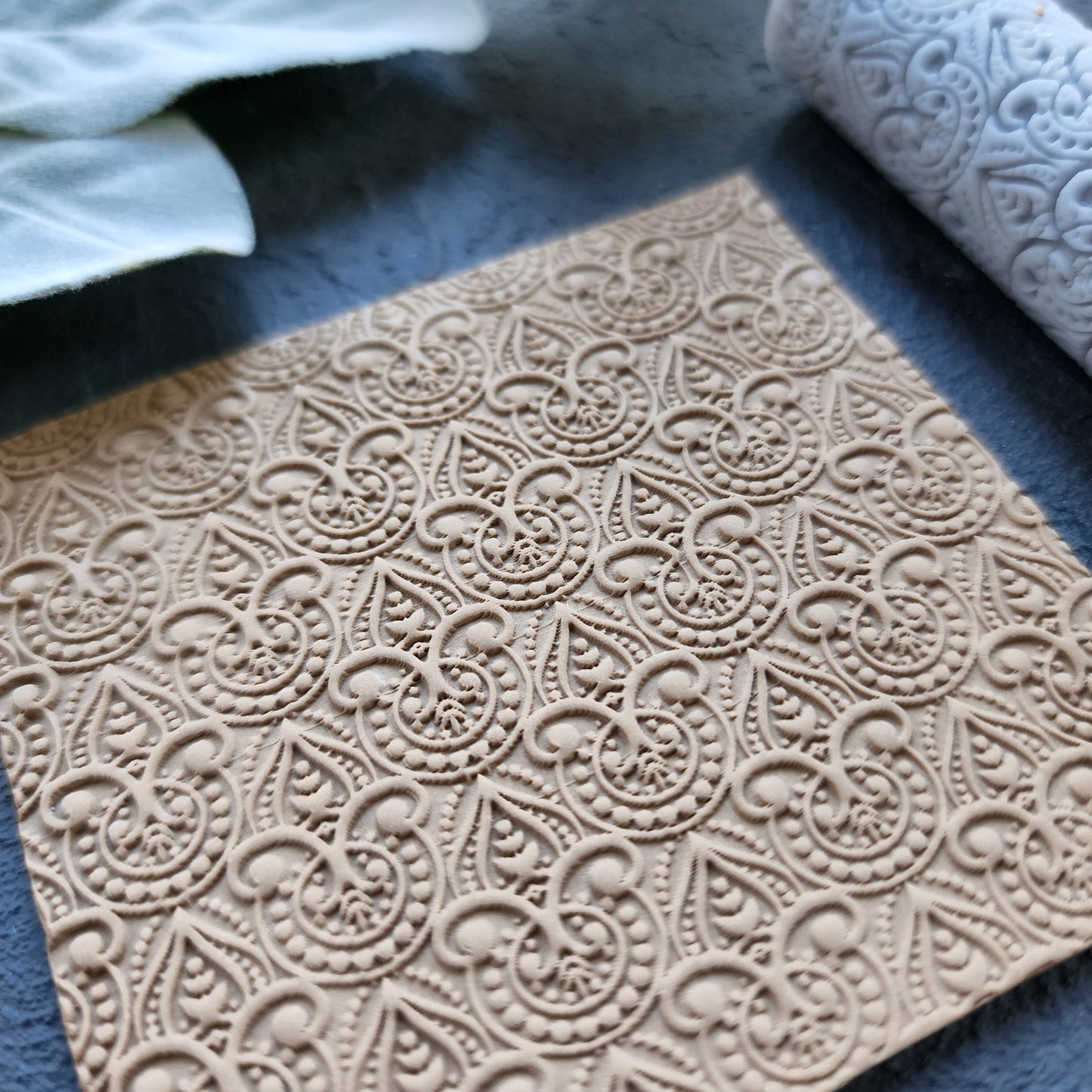 Polymer clay texture roller clay stamp 3D printed embossing Polymer clay tool Vintage pattern roller Lace pattern texture Clay cutters