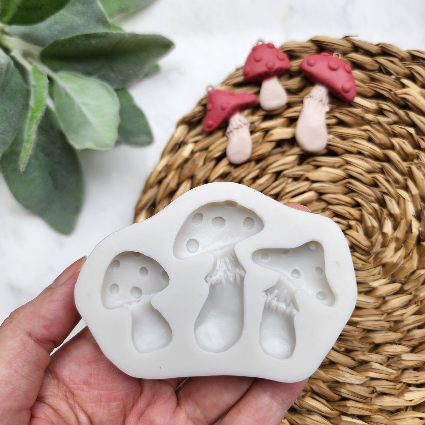 Polymer clay mold Silicone stud earrings mold "Mushroom" Botanic mold for resin and polymer clay Polymer clay tool Clay cutter Jewelry molds