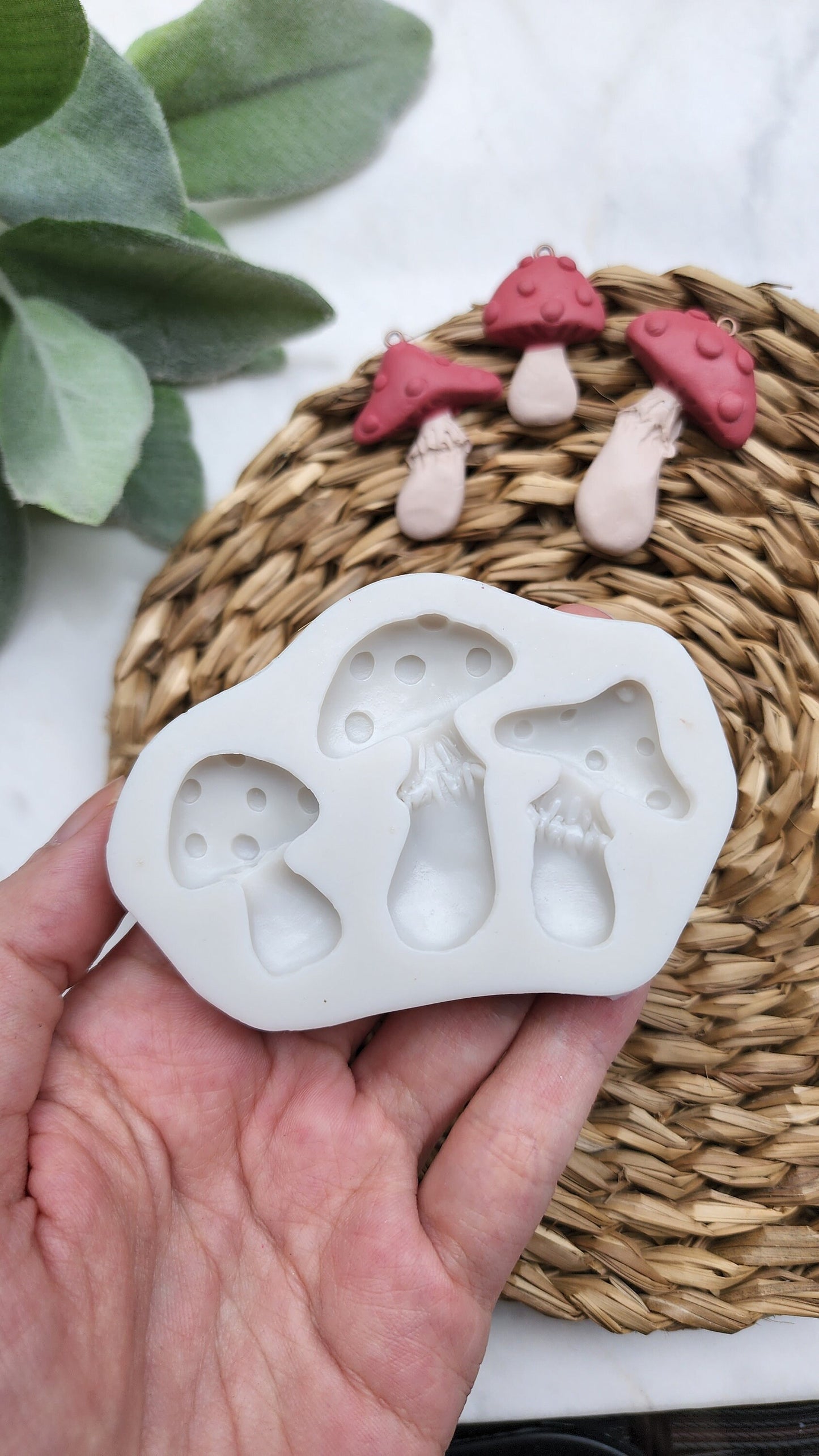 Polymer clay mold Silicone stud earrings mold "Mushroom" Botanic mold for resin and polymer clay Polymer clay tool Clay cutter Jewelry molds