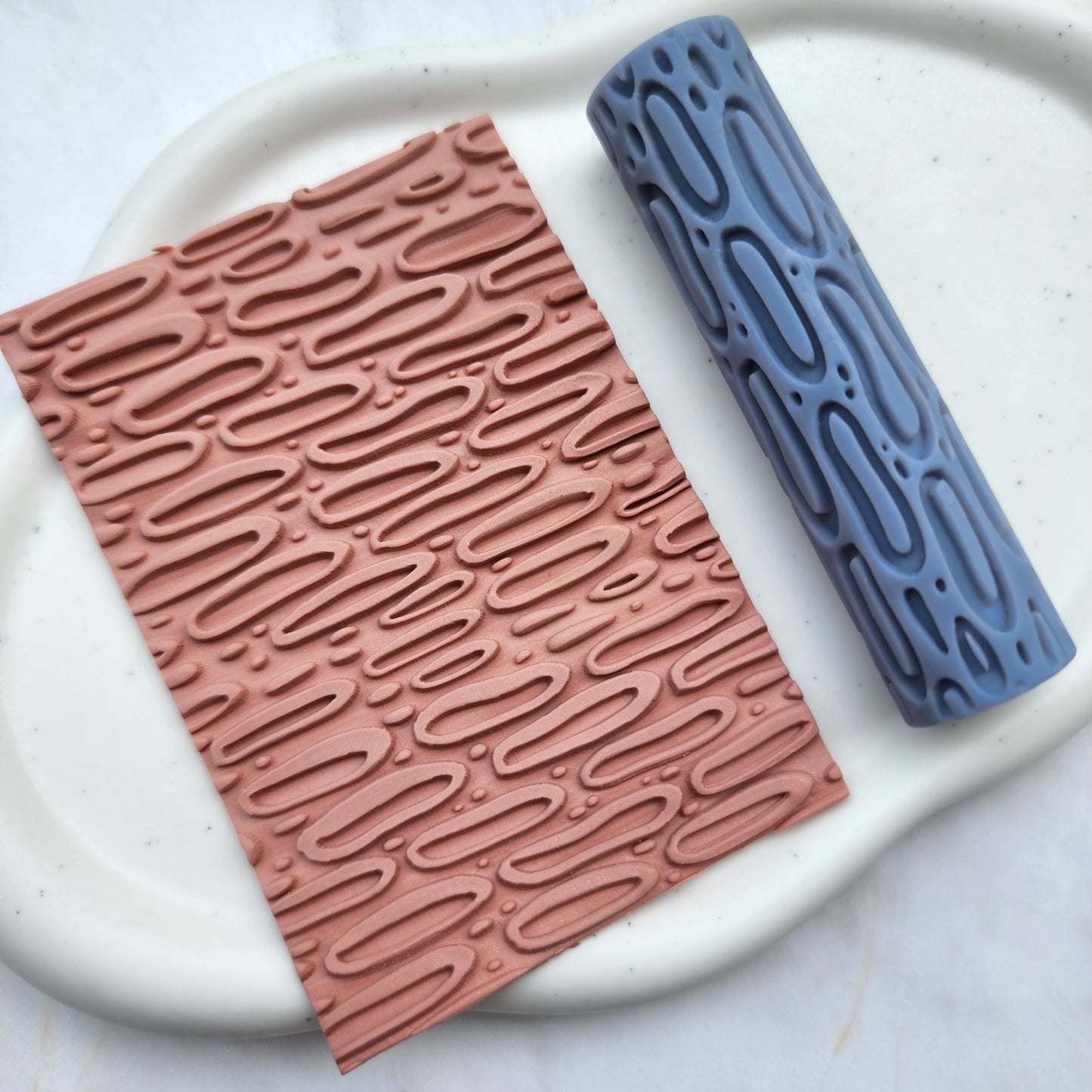 Polymer clay texture roller clay stamp 3D printed embossing Polymer clay tool Vintage pattern roller Organic pattern texture Clay cutters