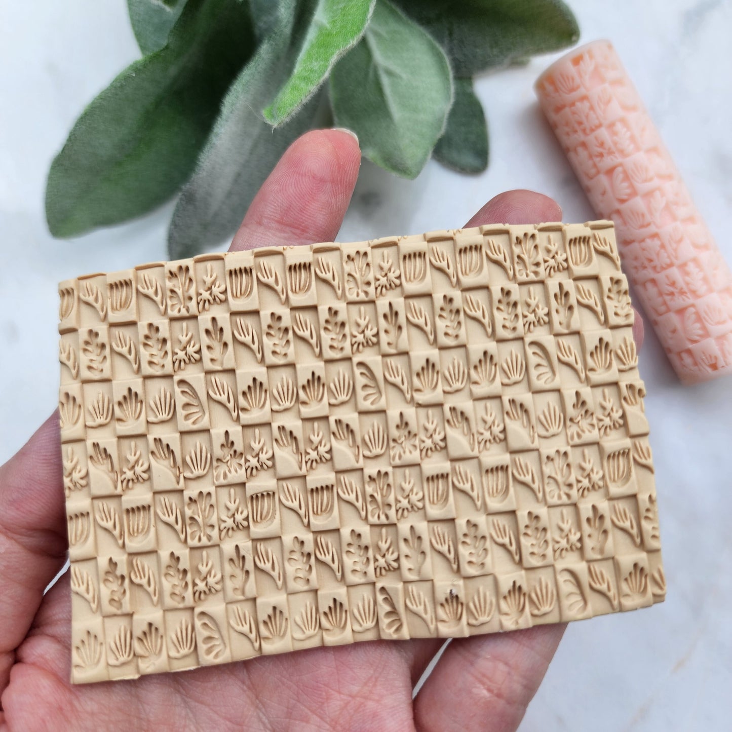Polymer clay texture roller clay stamp 3D printed embossing Polymer clay tool Vintage pattern roller Organic pattern texture Clay cutters