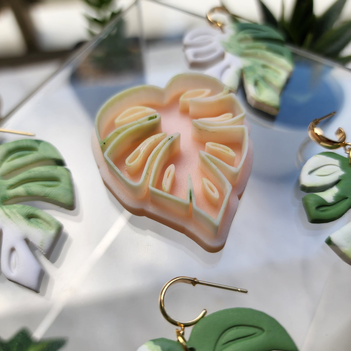 Polymer Clay cutters "Monstera" Earrings sharp clay cutter/Summer cutters/Polymer clay tool/Earrings cutter/Botanical cutter/Jewelry cutter