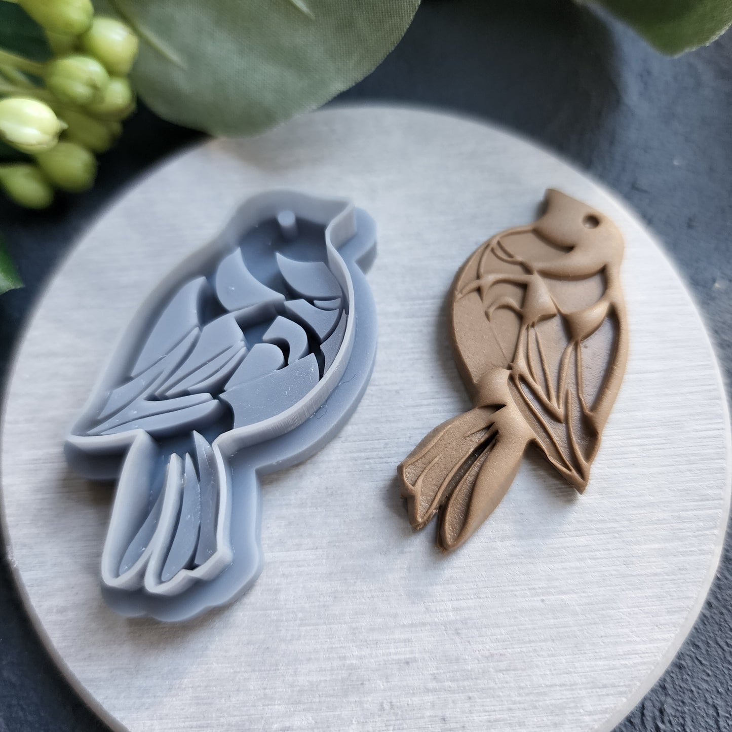 Polymer Clay cutters "Birds" Earrings Summer cutters Botanical cutters Clay texture stamp Polymer clay texture Polymer clay tool