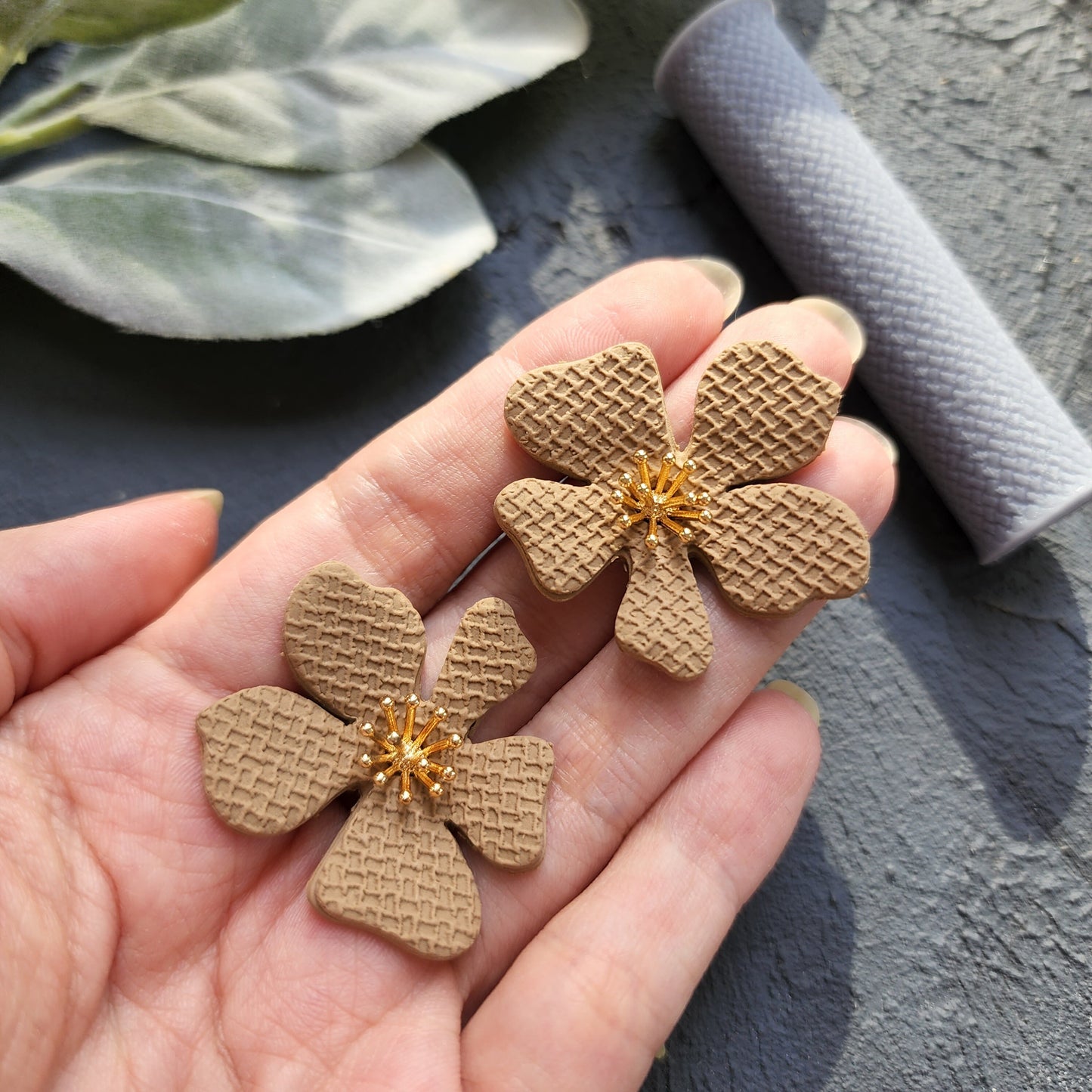 Polymer clay texture roller clay stamp 3D printed embossing