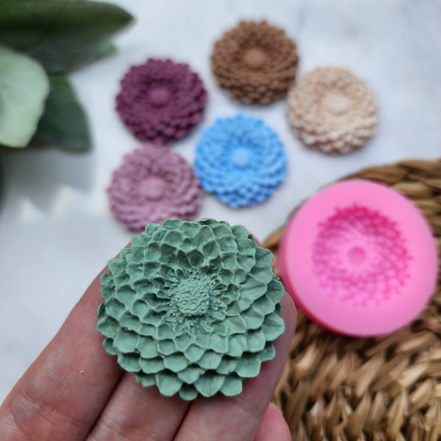 Polymer clay mold Silicone earrings mold "Hrisantema flower" Summer mold mould for resin and polymer clay Polymer clay tool Clay cutter