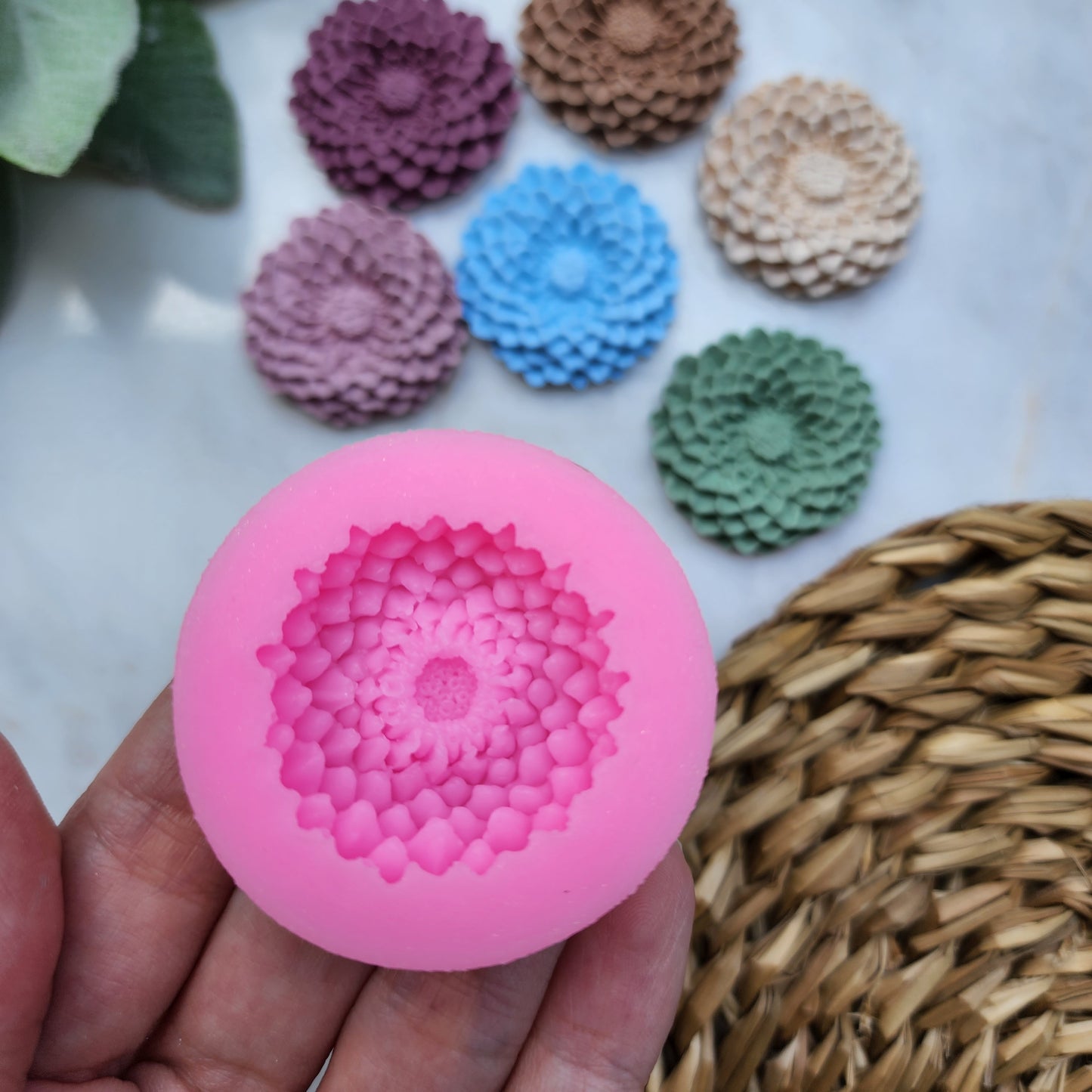 Polymer clay mold Silicone earrings mold "Hrisantema flower" Summer mold mould for resin and polymer clay Polymer clay tool Clay cutter
