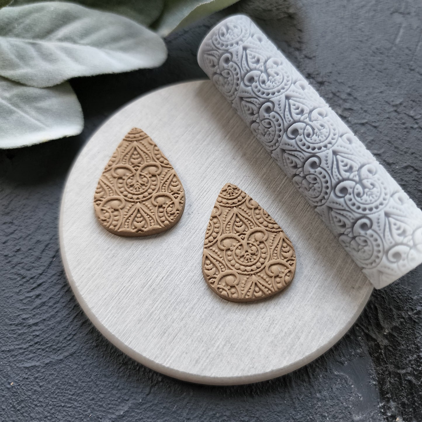 Polymer clay texture roller clay stamp 3D printed embossing Polymer clay tool Vintage pattern roller Lace pattern texture Clay cutters