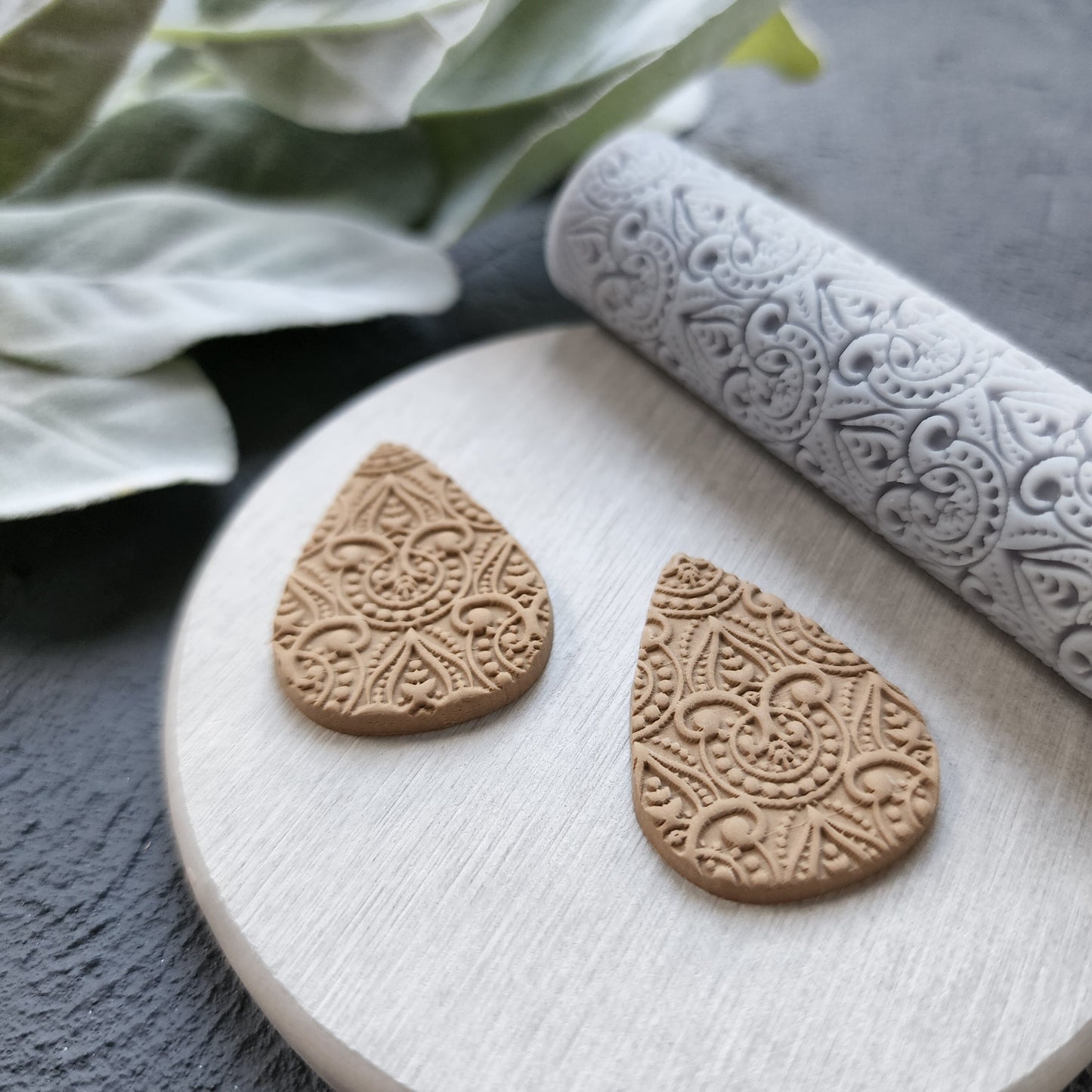 Polymer clay texture roller clay stamp 3D printed embossing Polymer clay tool Vintage pattern roller Lace pattern texture Clay cutters