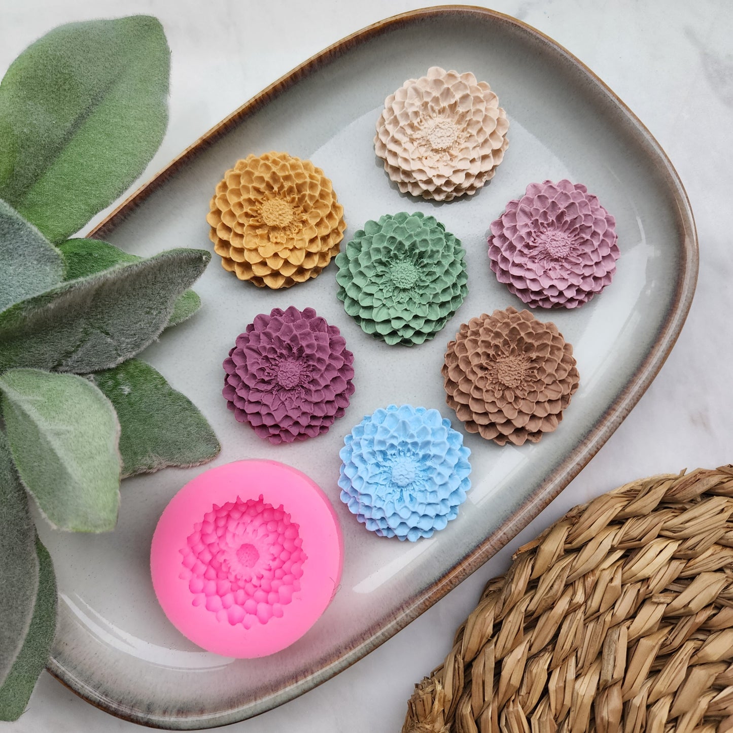 Polymer clay mold Silicone earrings mold "Hrisantema flower" Summer mold mould for resin and polymer clay Polymer clay tool Clay cutter