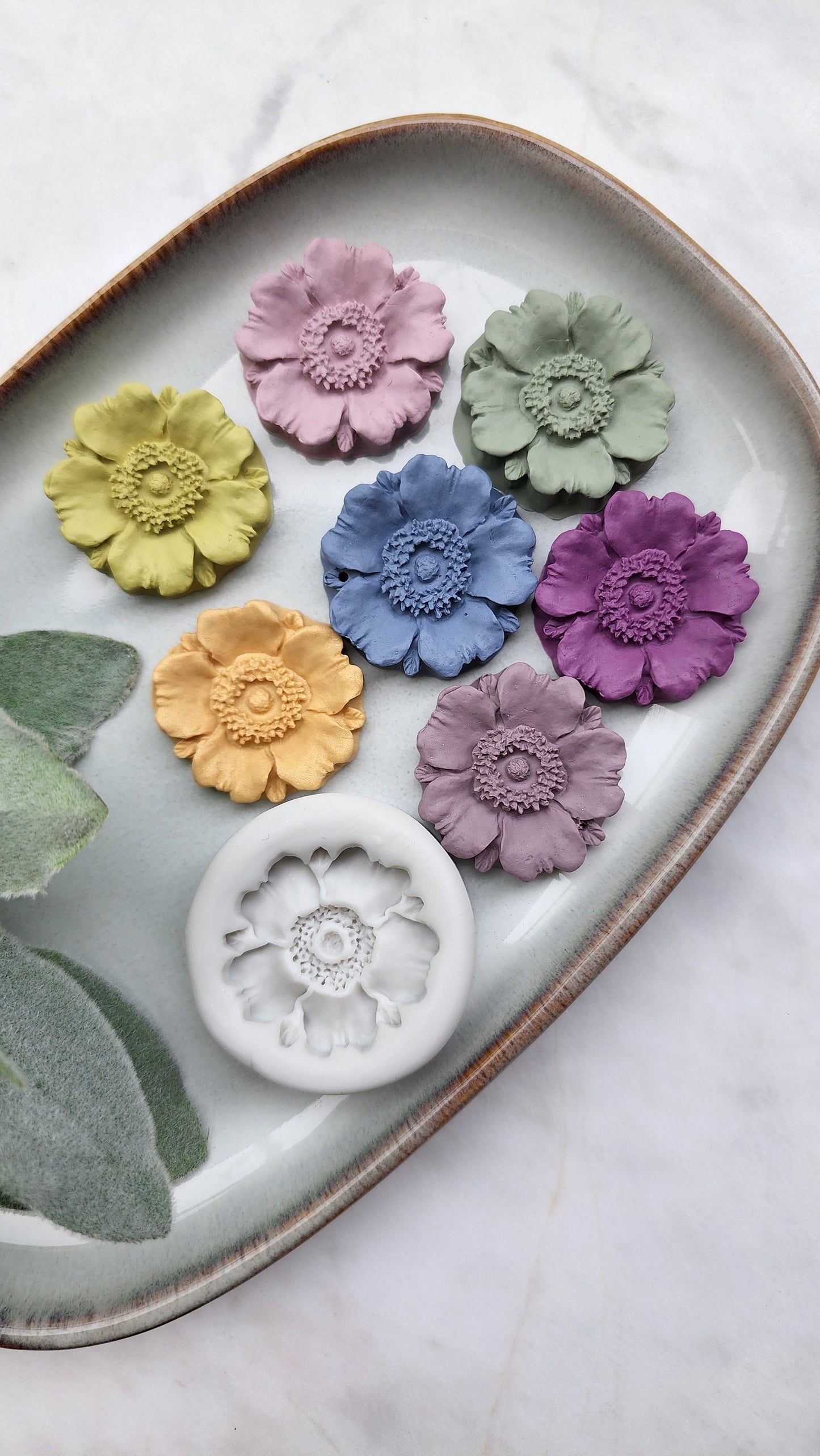 Polymer clay mold Silicone earrings mold "Anemone, Poppy flower" Summer mold mould for resin and polymer clay Polymer clay tool Clay cutter