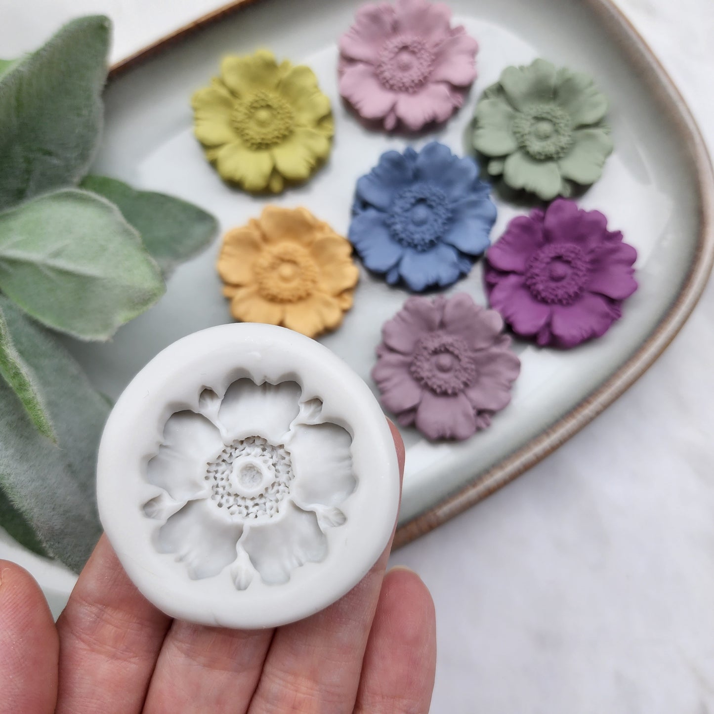 Polymer clay mold Silicone earrings mold "Anemone, Poppy flower" Summer mold mould for resin and polymer clay Polymer clay tool Clay cutter