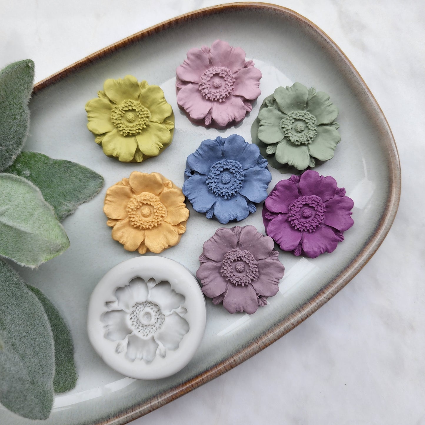 Polymer clay mold Silicone earrings mold "Anemone, Poppy flower" Summer mold mould for resin and polymer clay Polymer clay tool Clay cutter