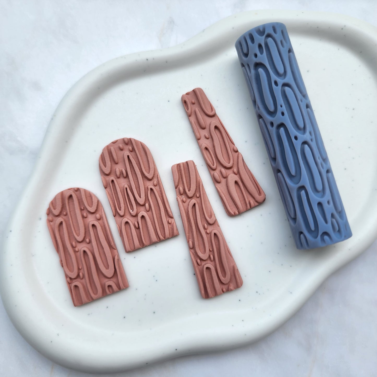 Polymer clay texture roller clay stamp 3D printed embossing Polymer clay tool Vintage pattern roller Organic pattern texture Clay cutters