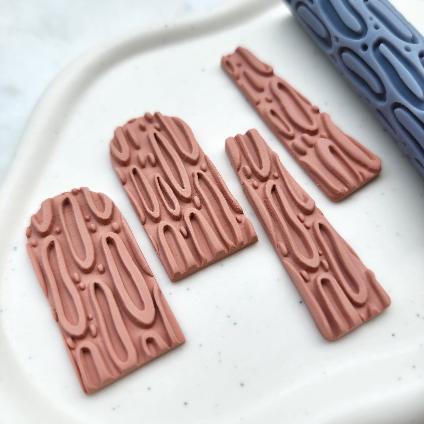 Polymer clay texture roller clay stamp 3D printed embossing Polymer clay tool Vintage pattern roller Organic pattern texture Clay cutters