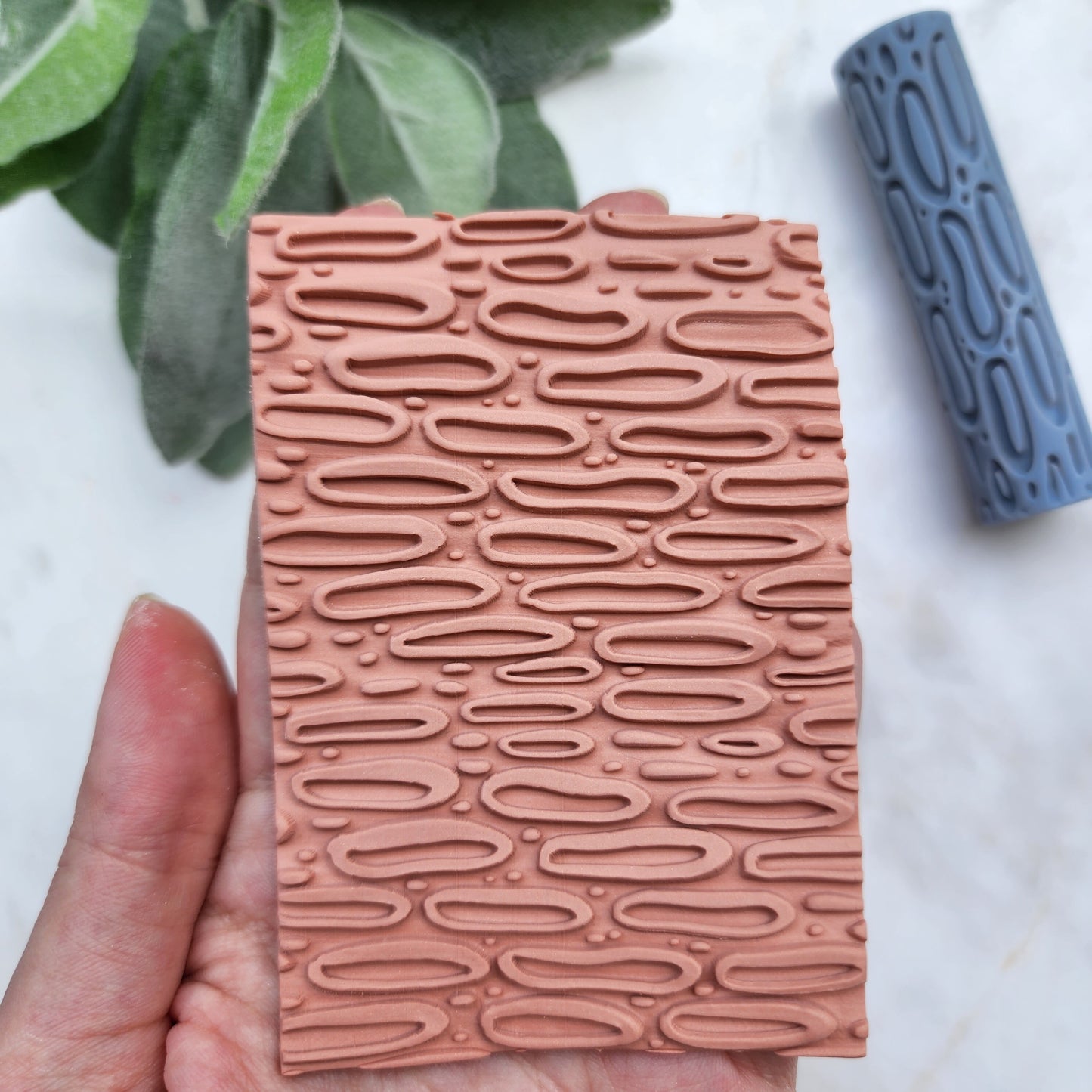 Polymer clay texture roller clay stamp 3D printed embossing Polymer clay tool Vintage pattern roller Organic pattern texture Clay cutters