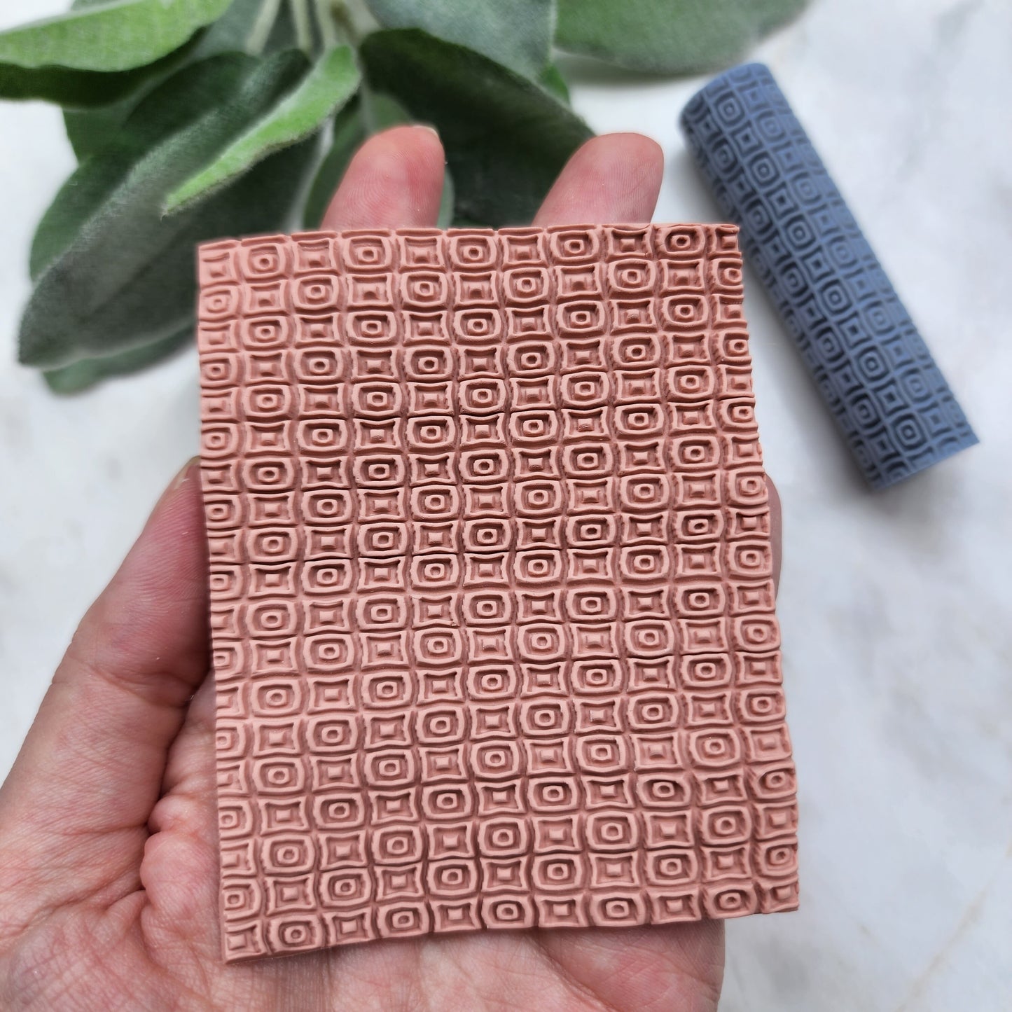 Polymer clay texture roller clay stamp 3D printed embossing Polymer clay tool Vintage pattern roller Organic pattern texture Clay cutters