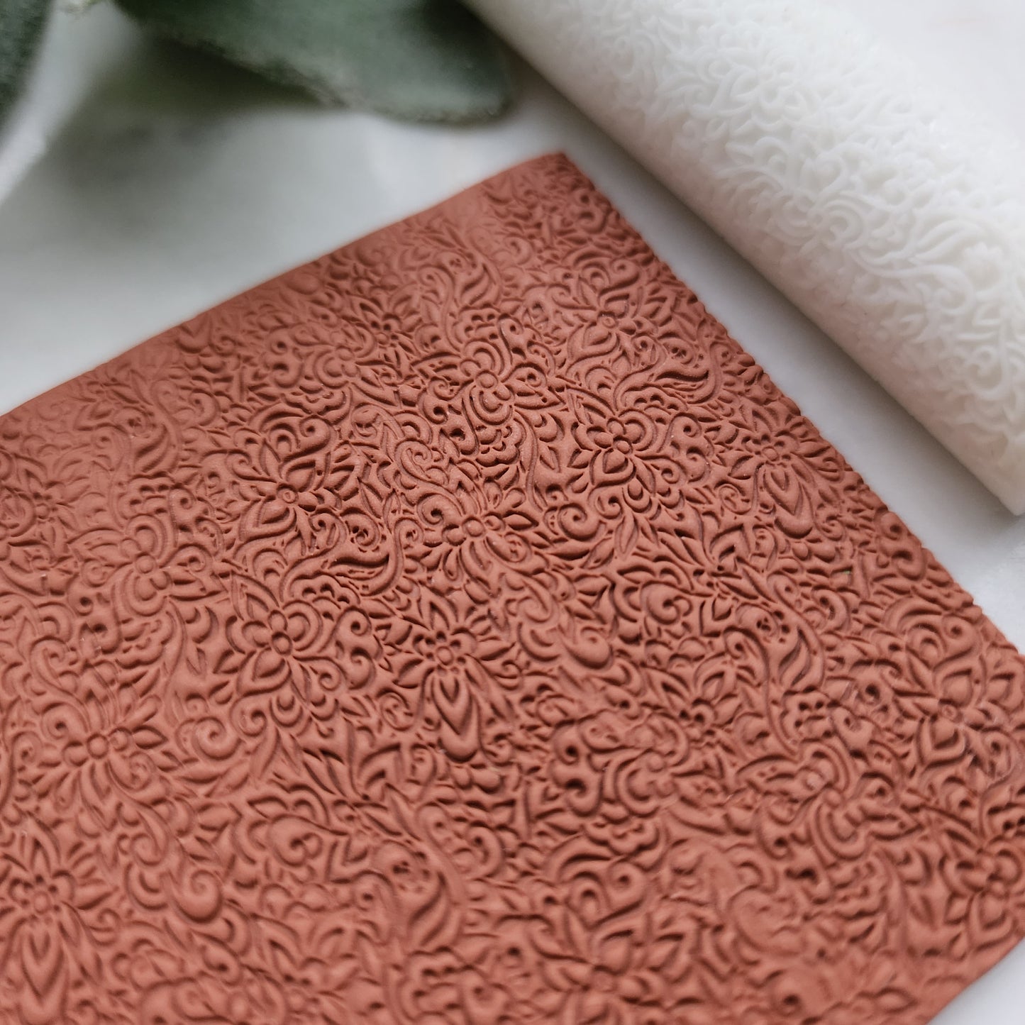Polymer clay texture roller clay stamp 3D printed embossing tool "Flower floral pattern" Clay tool Polymer clay supplies Jewelry supplies
