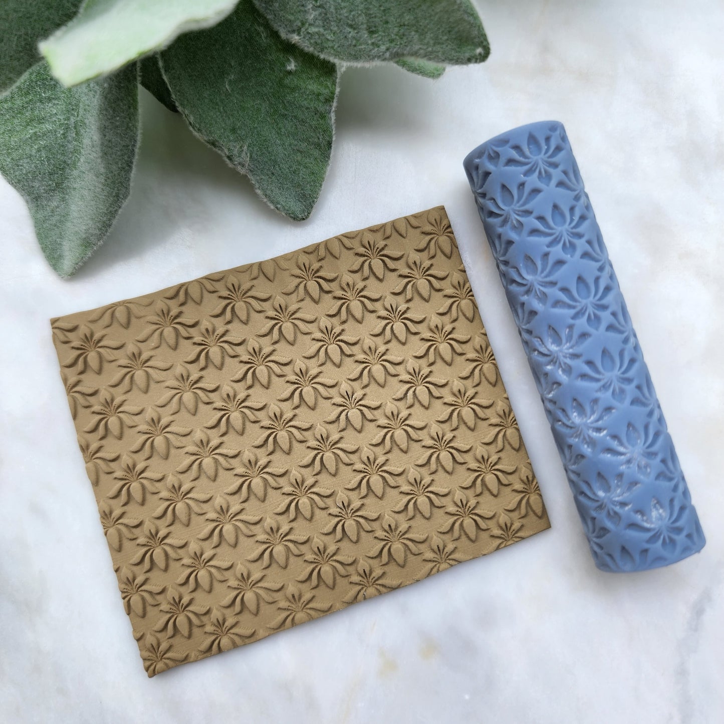 Polymer clay texture roller clay stamp 3D printed embossing Polymer clay tool Vintage pattern roller "Flower pattern" texture Clay cutters