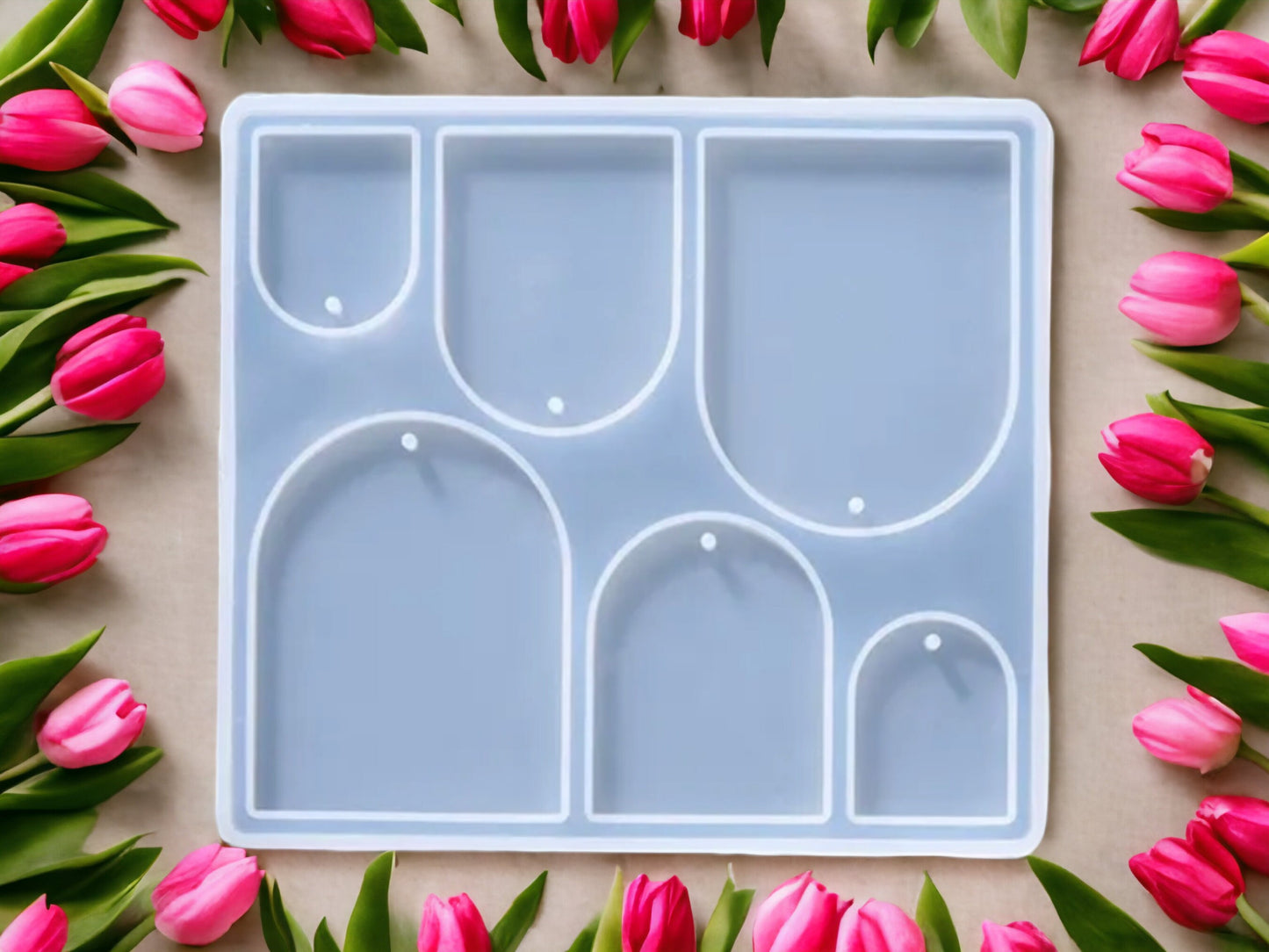 Silicone earrings mold /Silicone epoxy mold/Silicone earring moulds / Silicone UV resin molds / Geometry arch earrings silicone jewelry mold
