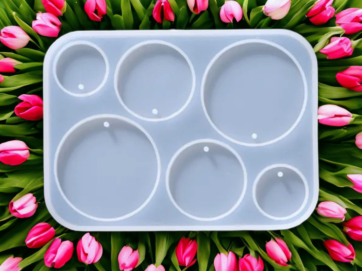 Silicone earrings mold /Silicone epoxy mold/Silicone earring moulds/Silicone UV resin molds/Geometry circle earring silicone jewelry mold