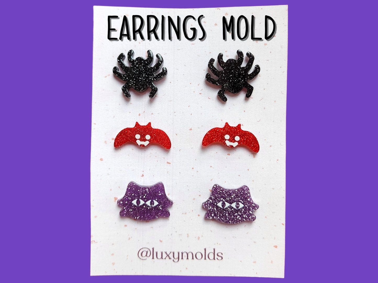 Silicone earrings mold / Silicone epoxy mold / Silicone earring moulds /Silicone UV resin molds/Halloween stud earring silicone jewelry mold