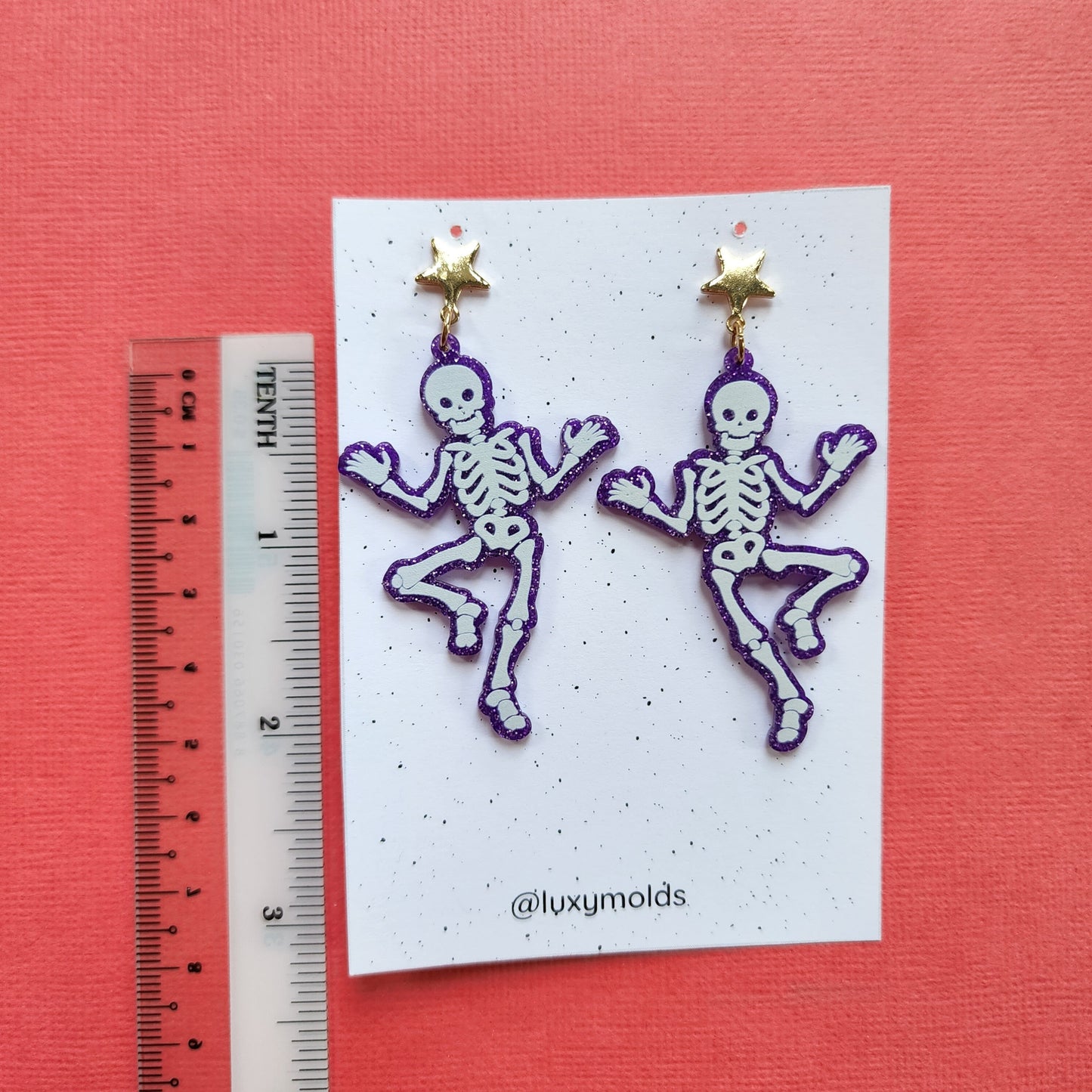 Silicone earrings mold/Silicone epoxy mold/Silicone earring moulds/Silicone UV resin molds/Halloween Skeleton earrings silicone jewelry mold