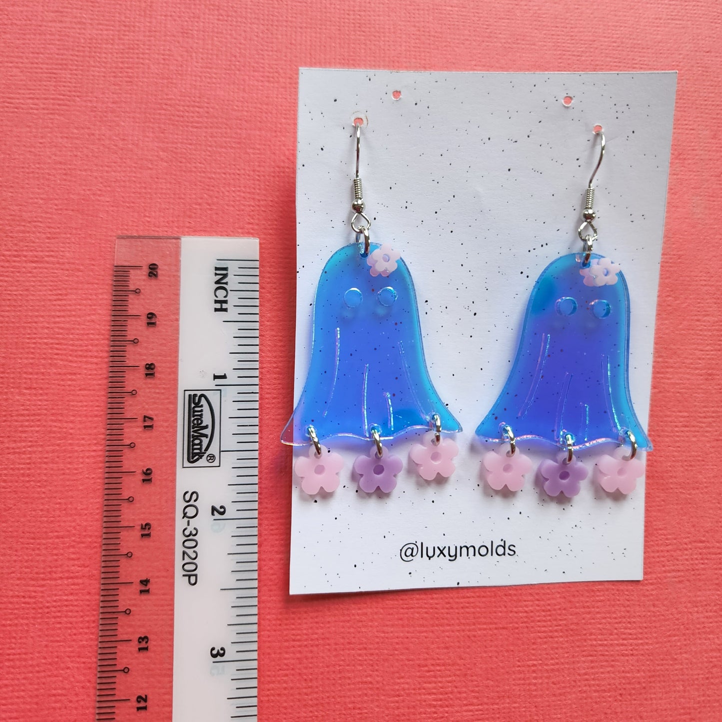 Silicone earrings mold / Silicone epoxy mold / Silicone UV resin molds / Halloween Ghost earrings silicone jewelry mold