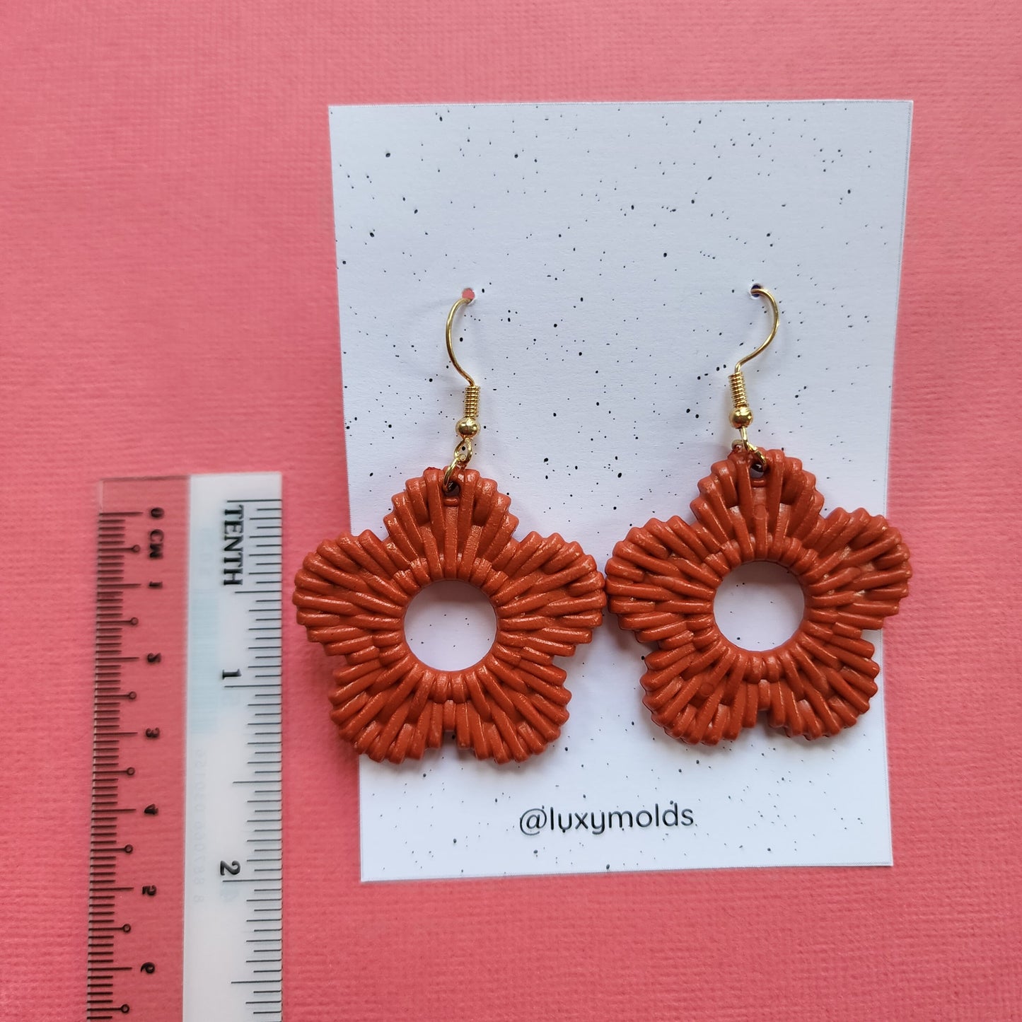 Silicone earrings mold / Silicone epoxy mold / Silicone UV resin molds / Rattan flower earrings silicone jewelry mold