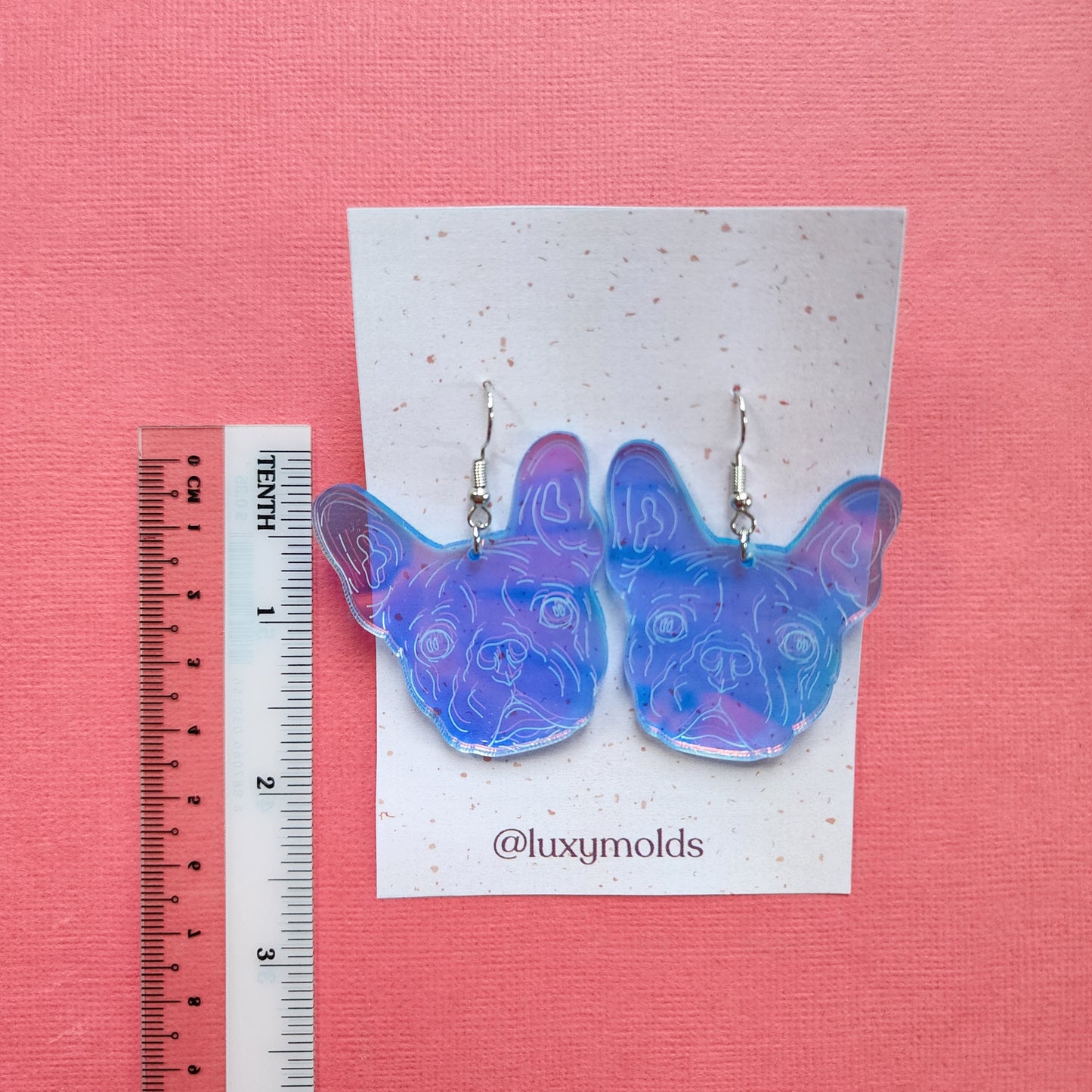Silicone earrings mold / Silicone epoxy mold / Silicone UV resin molds / Dog face Bulldog earrings silicone jewelry mold