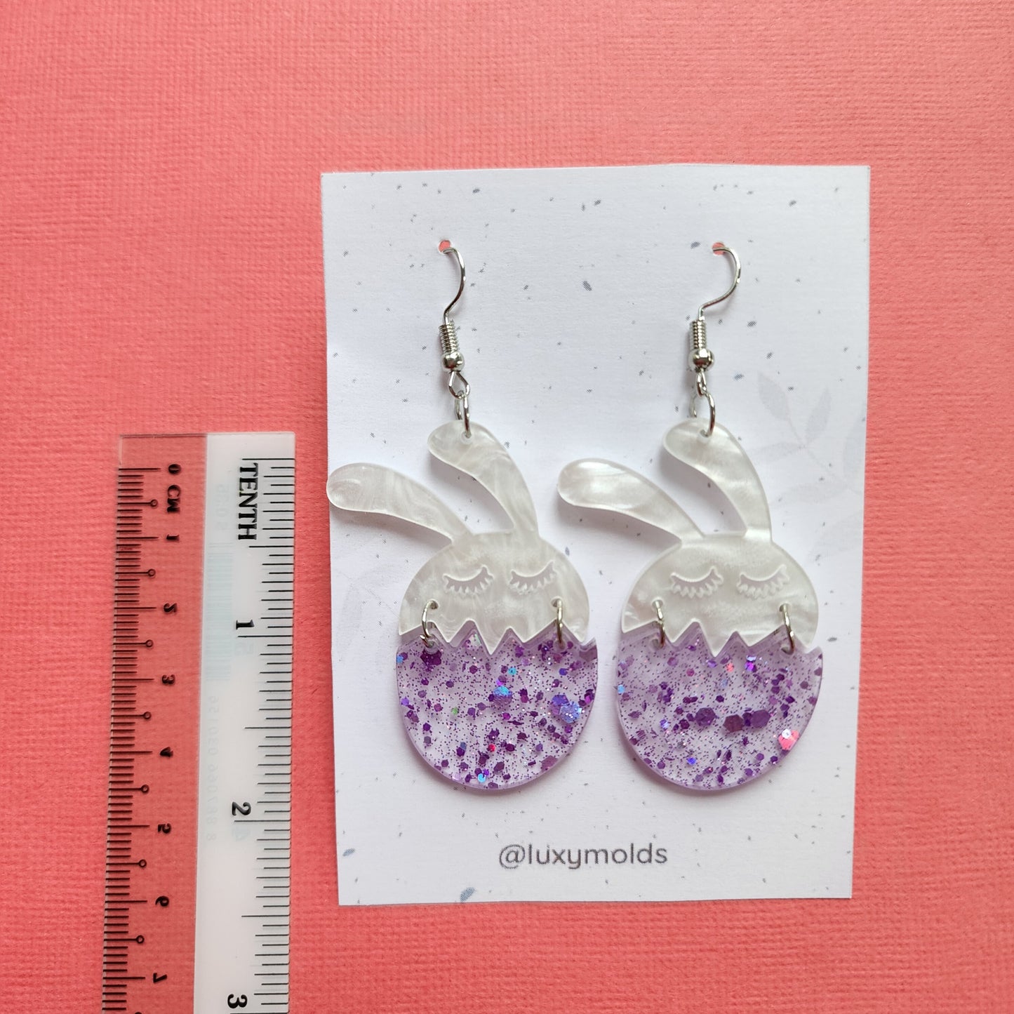 Silicone earrings mold / Silicone epoxy mold / Silicone UV resin molds / Easter Bunny Egg earrings silicone jewelry mold