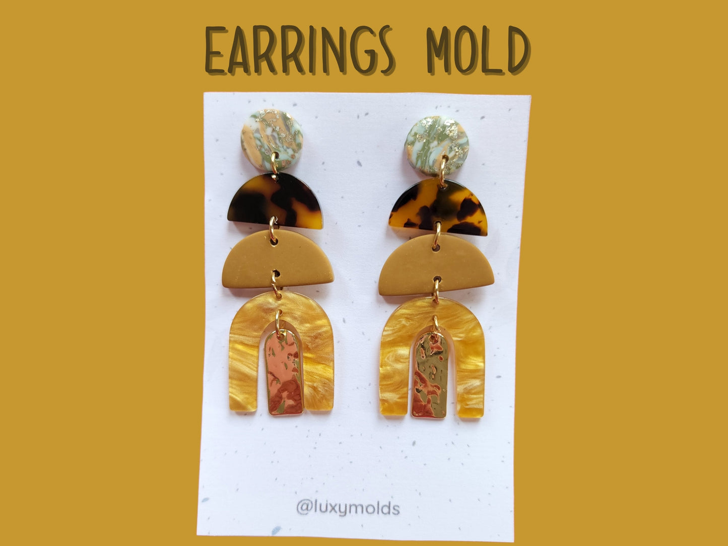 Silicone earrings mold / Silicone epoxy mold / Silicone UV resin molds / Geometry earrings silicone jewelry mold