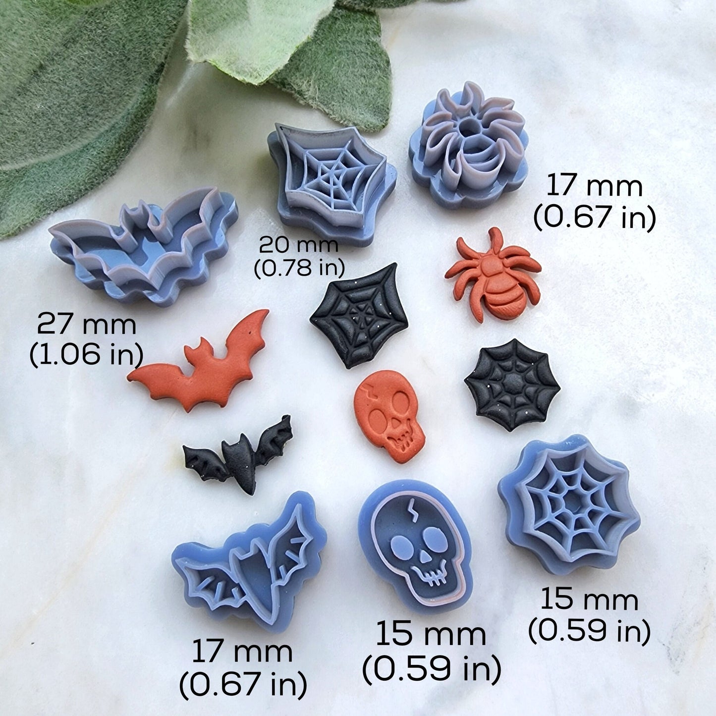 Halloween Polymer Clay cutters Stud earring clay cutters Earrings molds Polymer clay tool Pumpkin Bat Skull Spider net sharp cutter stamp