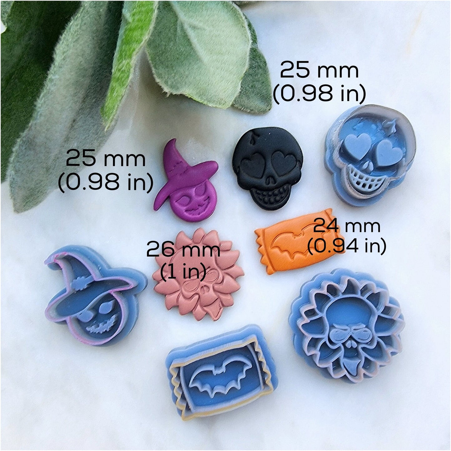 Halloween Polymer Clay cutters Stud earring clay cutters Earrings molds Polymer clay tool Witch pumpkin Skull Bat sharp cutter stamp