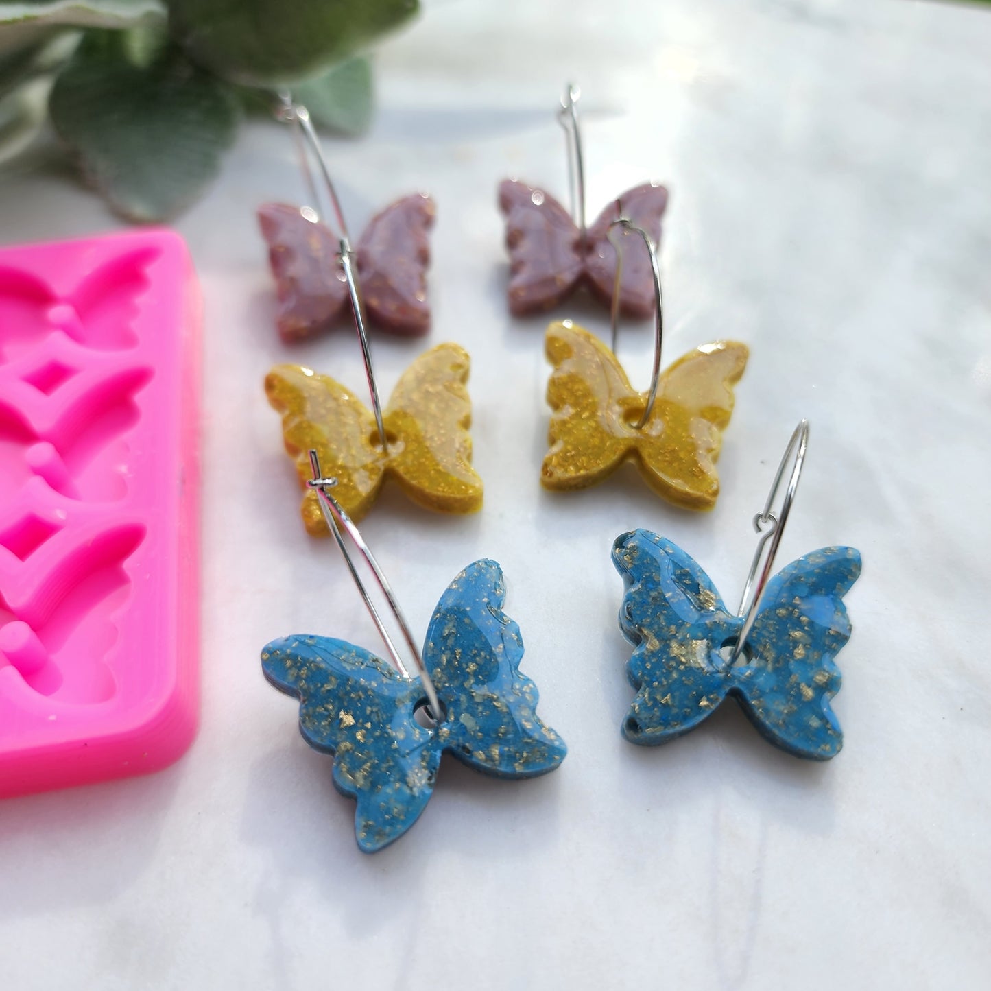 Silicone earrings mold / Silicone epoxy mold / Silicone earring moulds / Silicone UV resin molds / Butterfly earring silicone jewelry mold