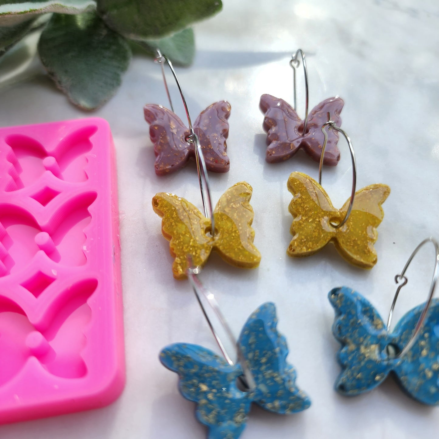 Silicone earrings mold / Silicone epoxy mold / Silicone earring moulds / Silicone UV resin molds / Butterfly earring silicone jewelry mold