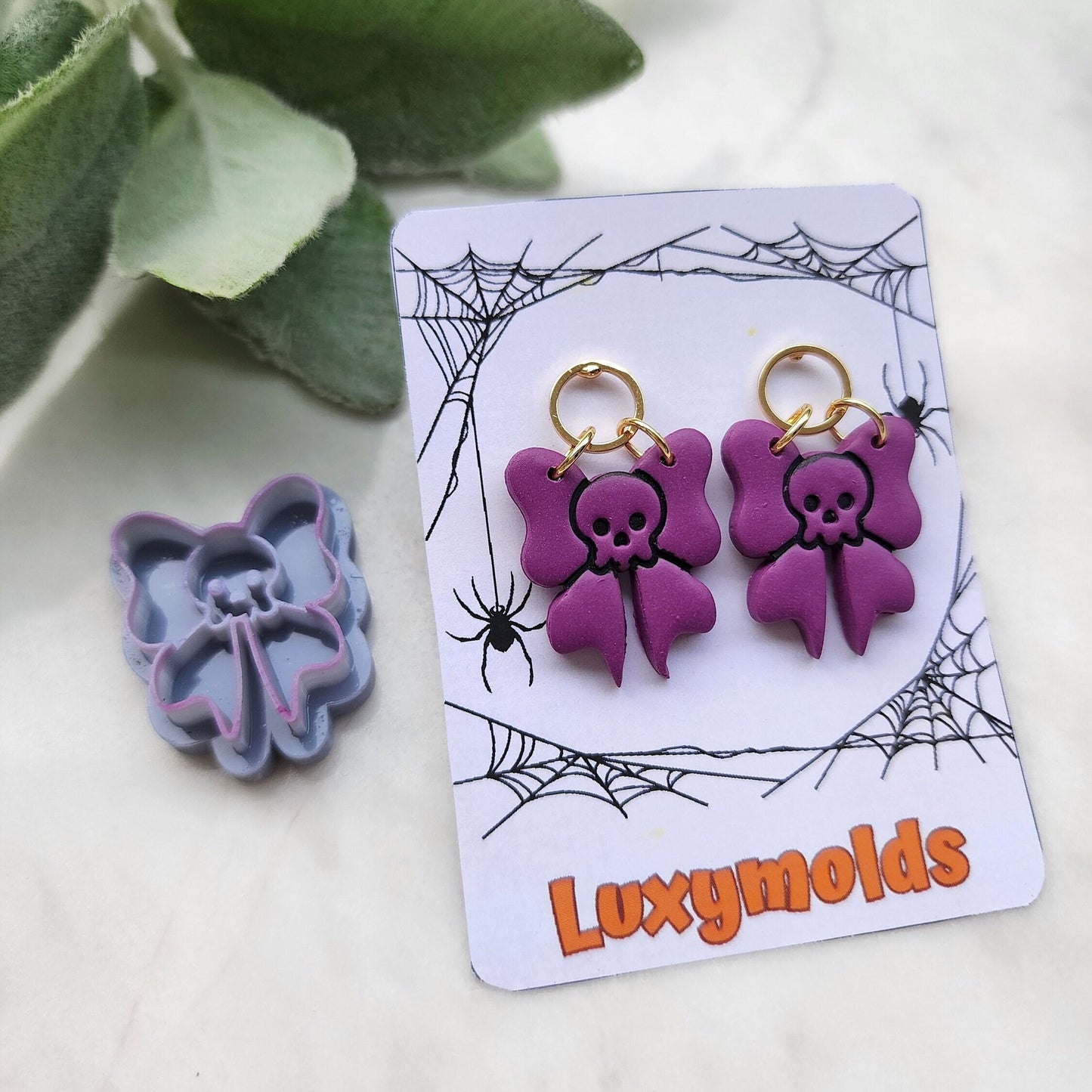 Halloween Polymer Clay cutters Stud earring clay cutters Earrings molds Polymer clay tool Skull bow sharp cutter stamp