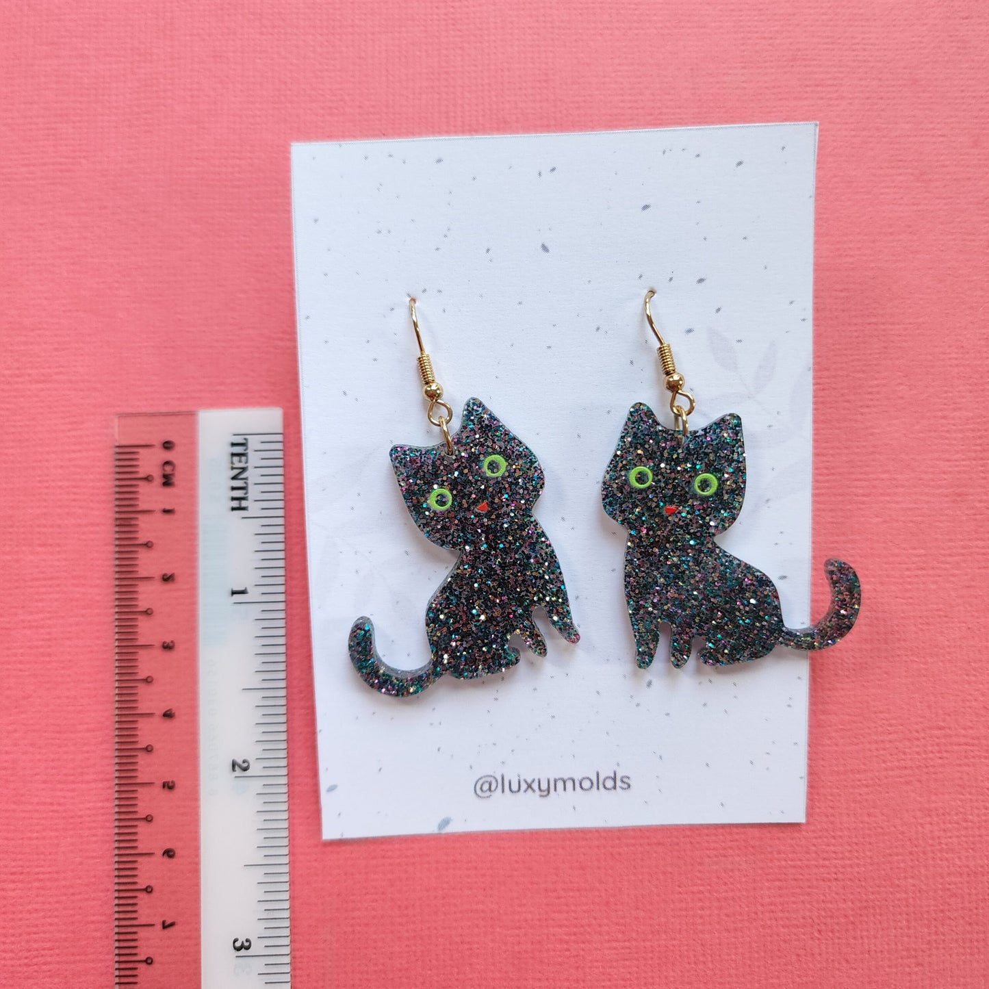 Silicone earrings mold / Silicone epoxy mold / Silicone earring moulds /Silicone UV resin molds/Halloween Cat earrings silicone jewelry mold