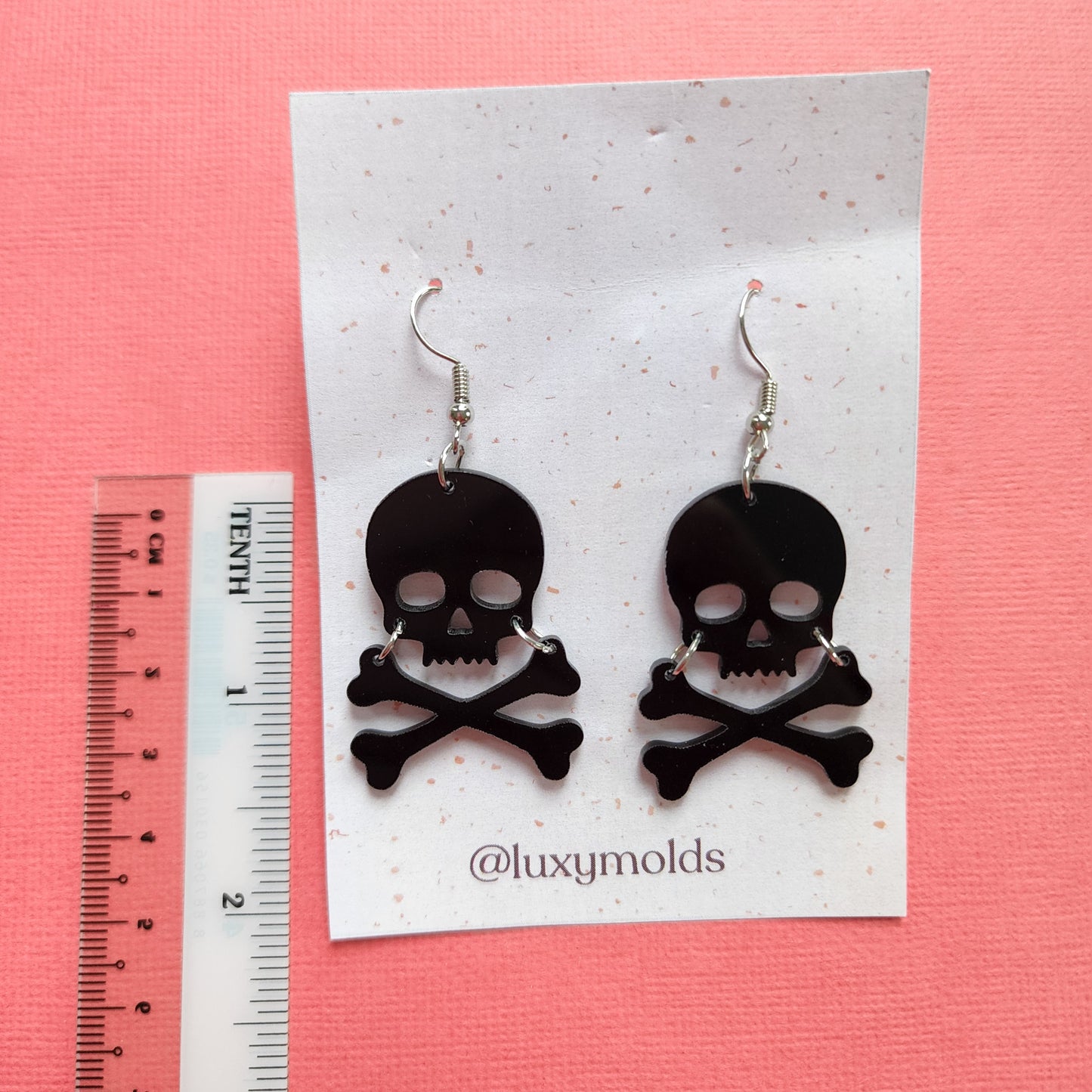 Silicone earrings mold / Silicone epoxy mold / Silicone UV resin molds / Halloween Skull and crossbones earrings silicone jewelry mold